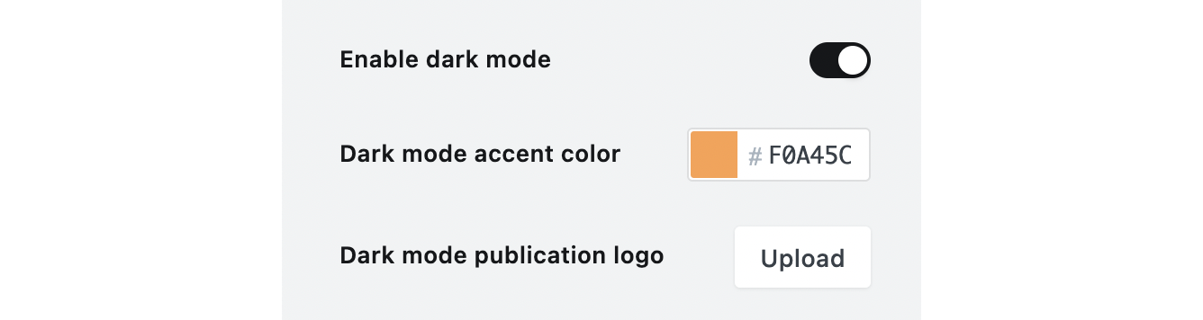 Penang Ghost CMS Theme Dark Mode Settings