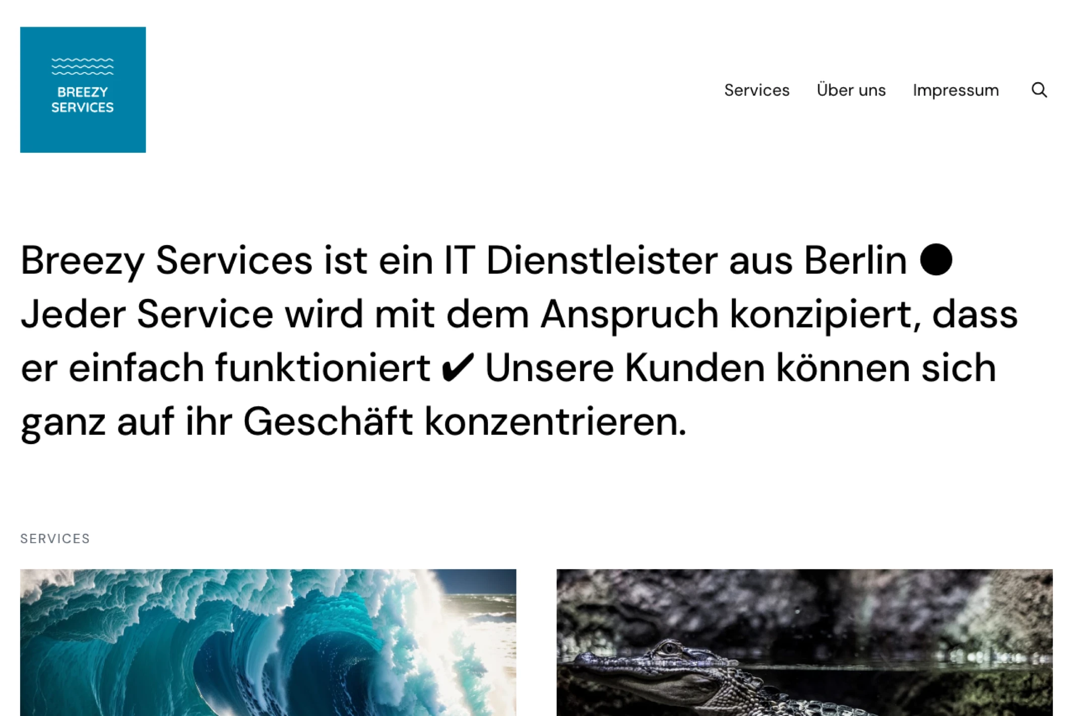 Screenshot of Breezy Services — Ghost theme website