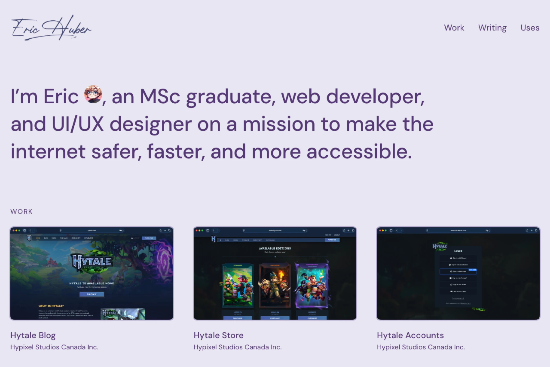 Screenshot of Erik Scholz — Ghost theme website