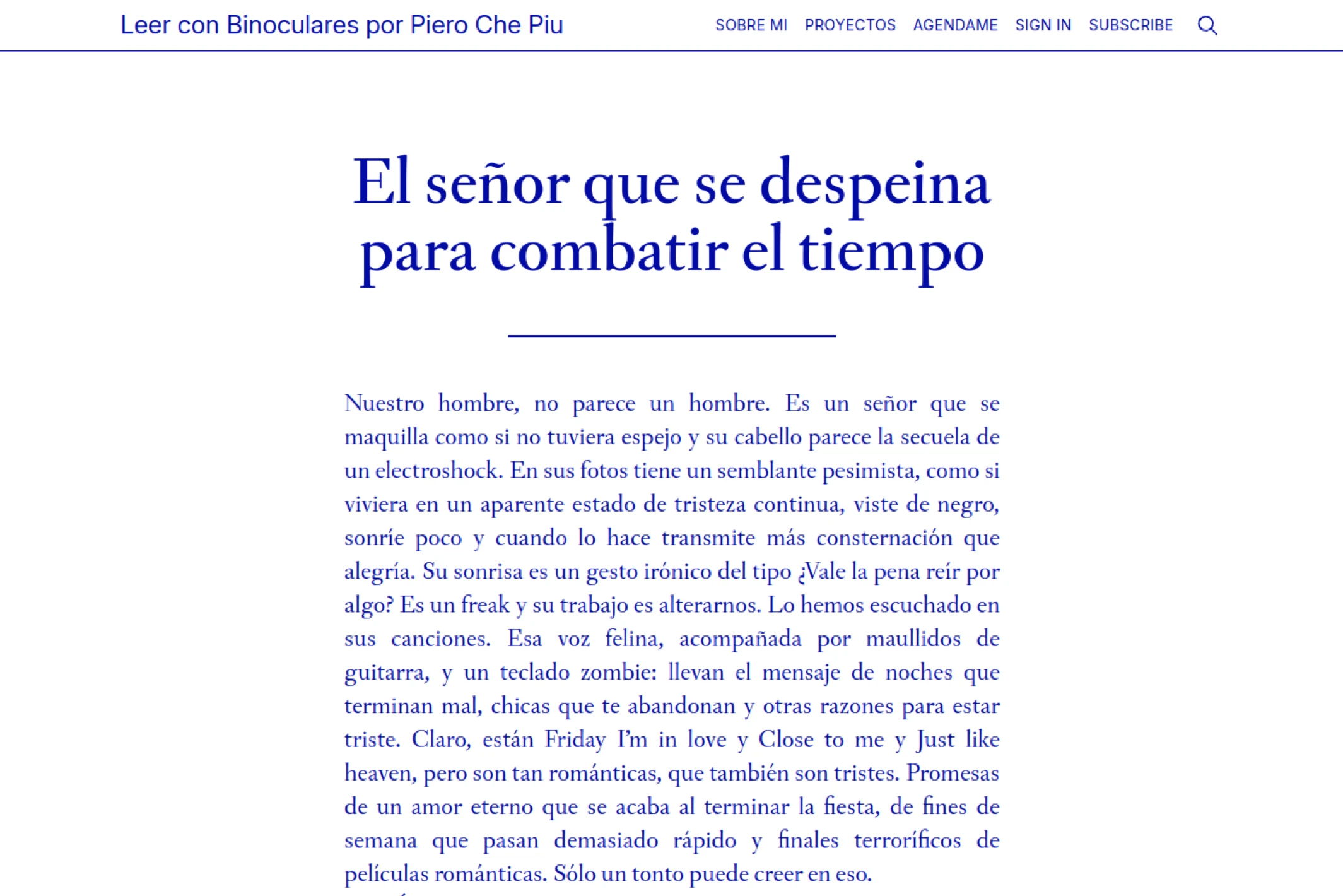 Screenshot of Piero Cepi — Ghost theme website
