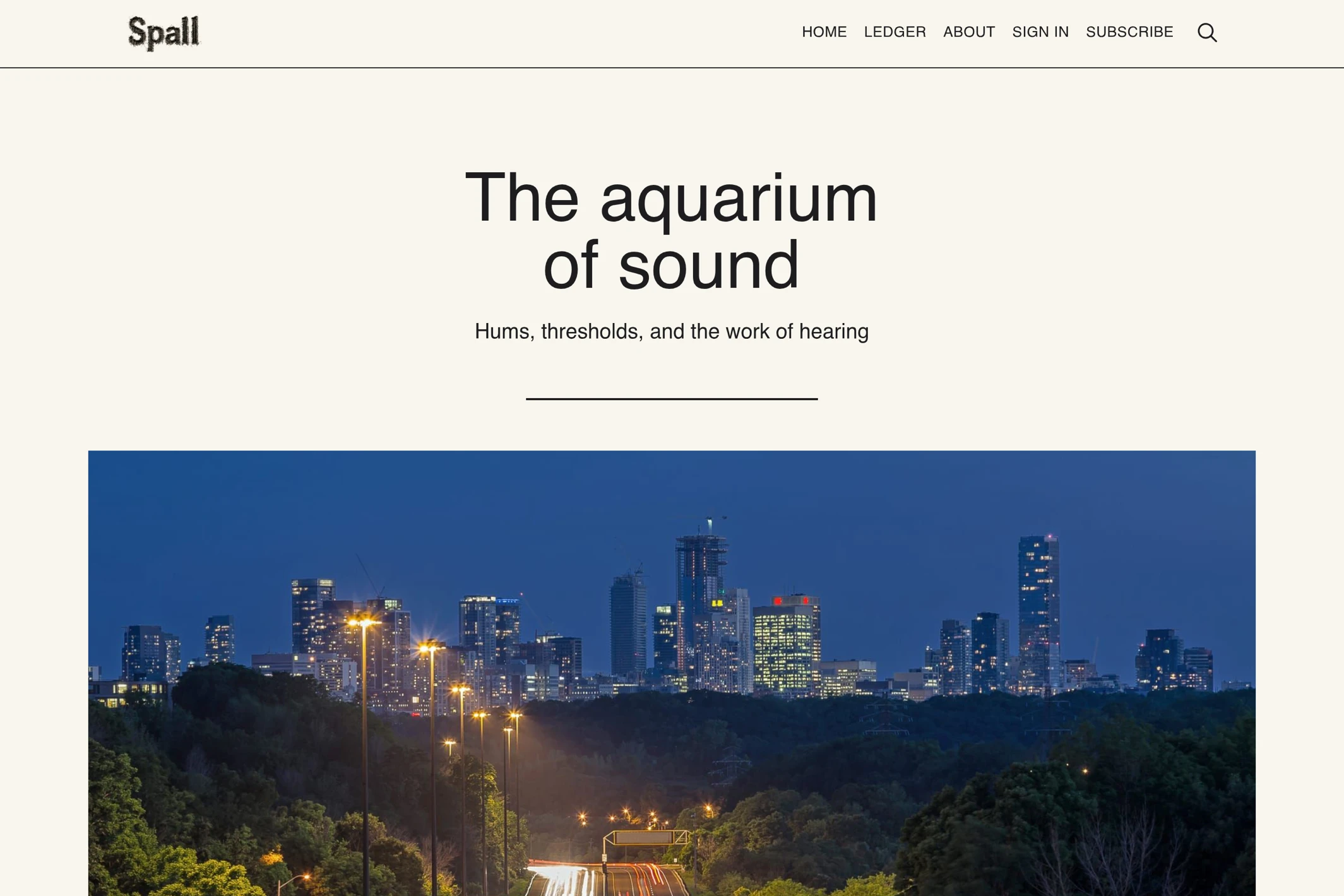 Screenshot of Spall Archive — Ghost theme website