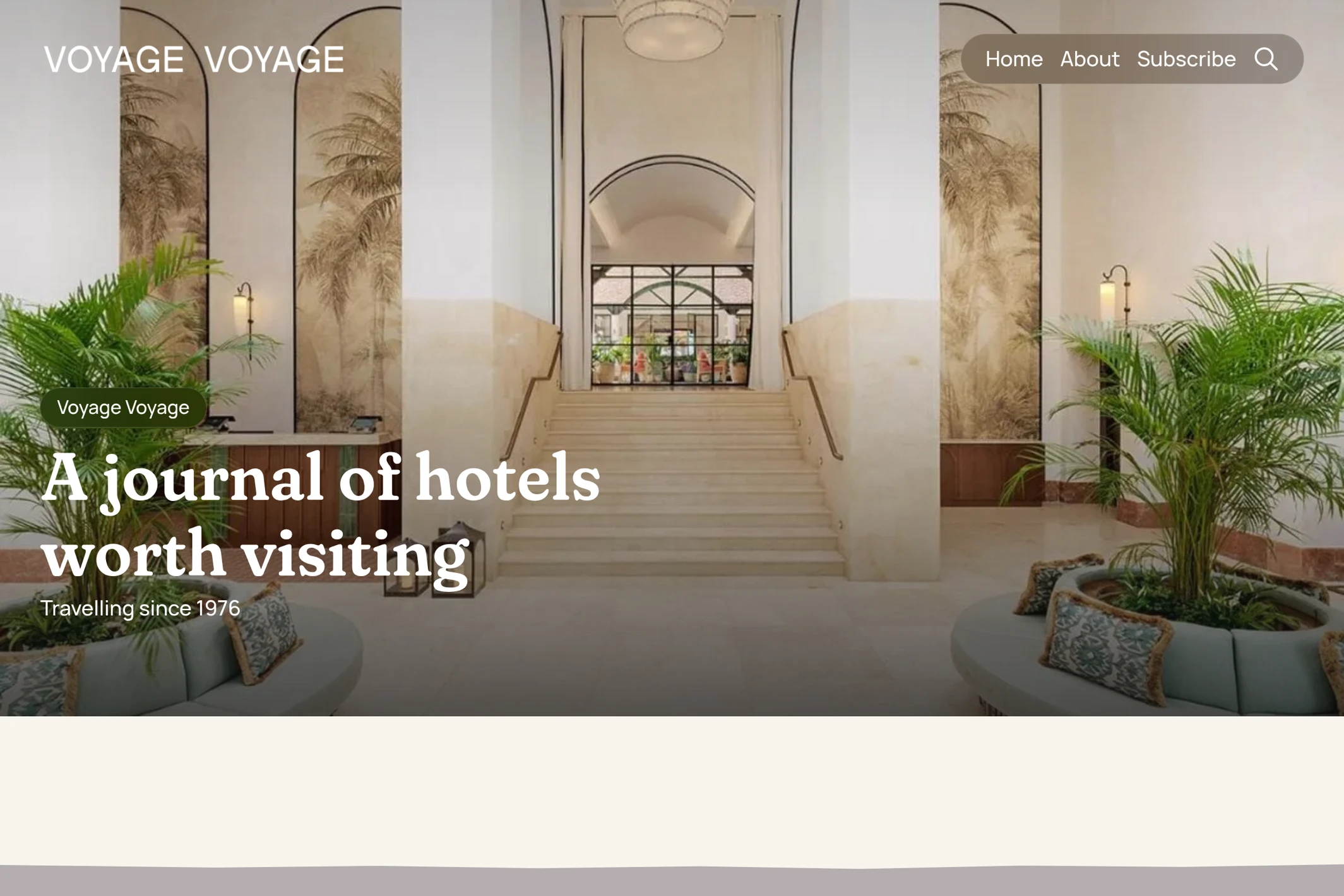 Screenshot of Voyage Voyage — built with Hanoi Ghost theme