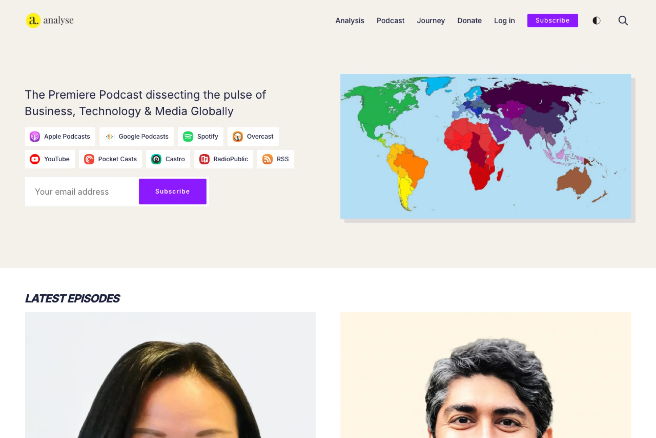 Screenshot of Analyse Podcast — Ghost theme website