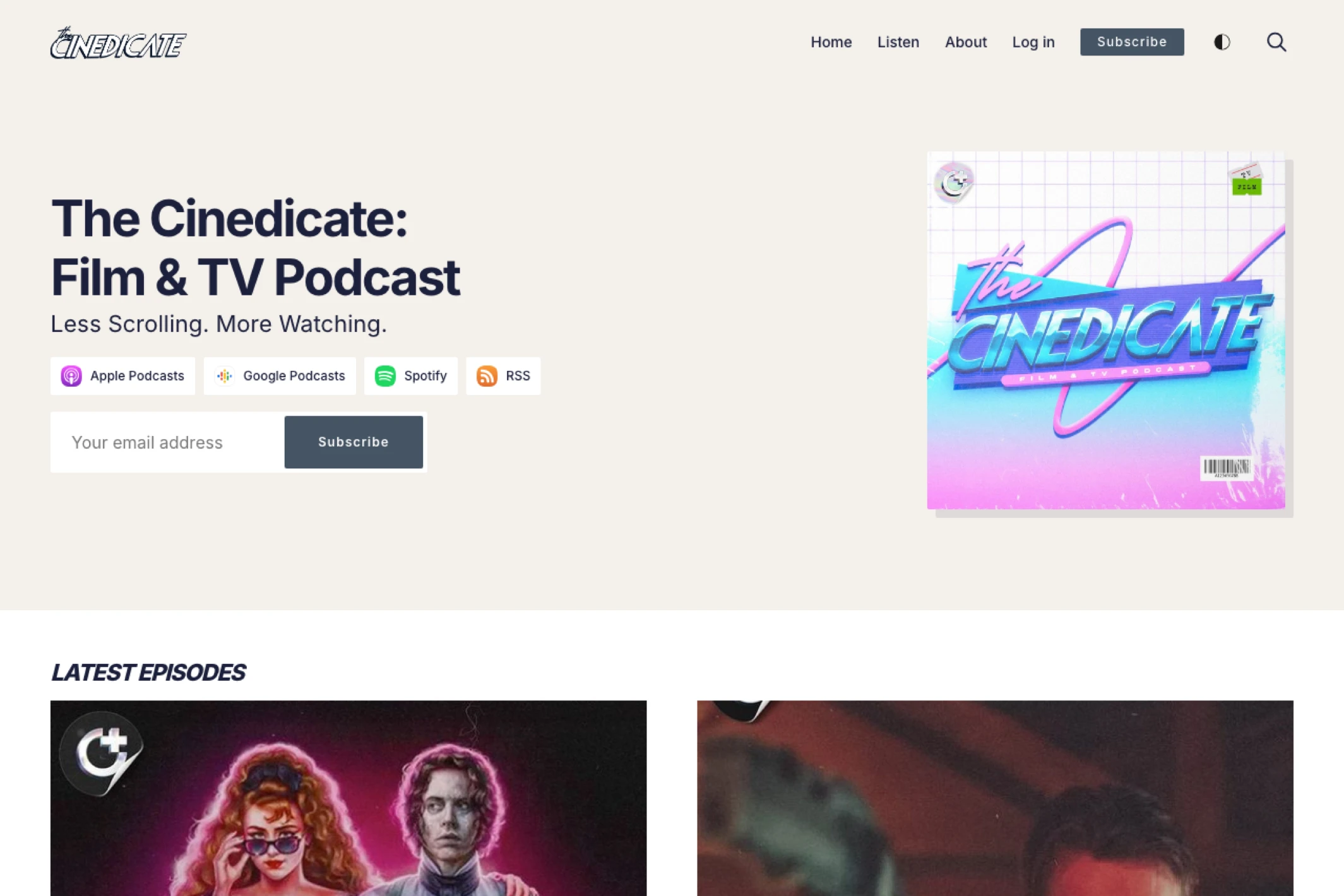 Screenshot of The Cinedicate — Ghost theme website