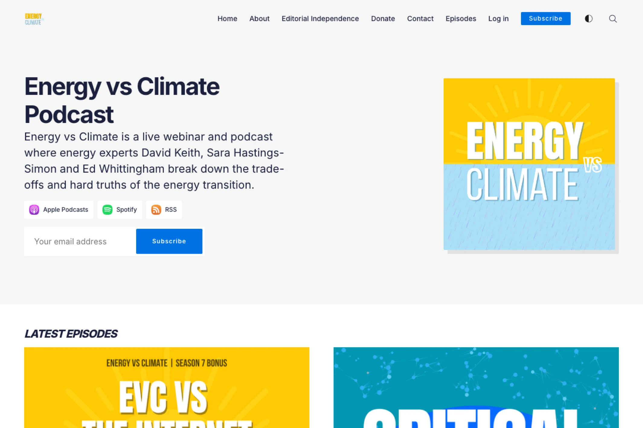 Screenshot of Energy vs Climate — built with Hue Ghost theme
