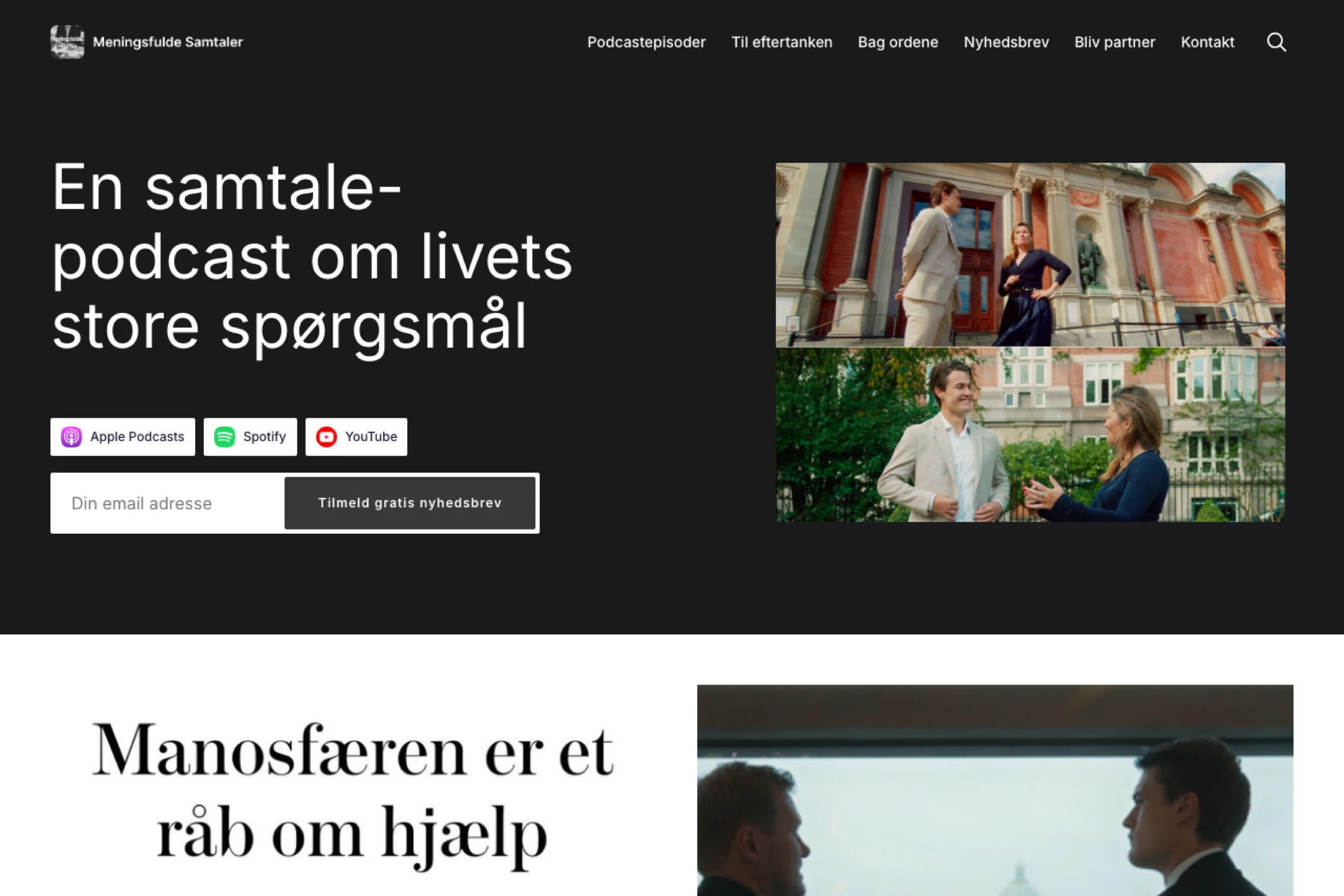 Screenshot of Meningsfulde Samtaler — Ghost theme website