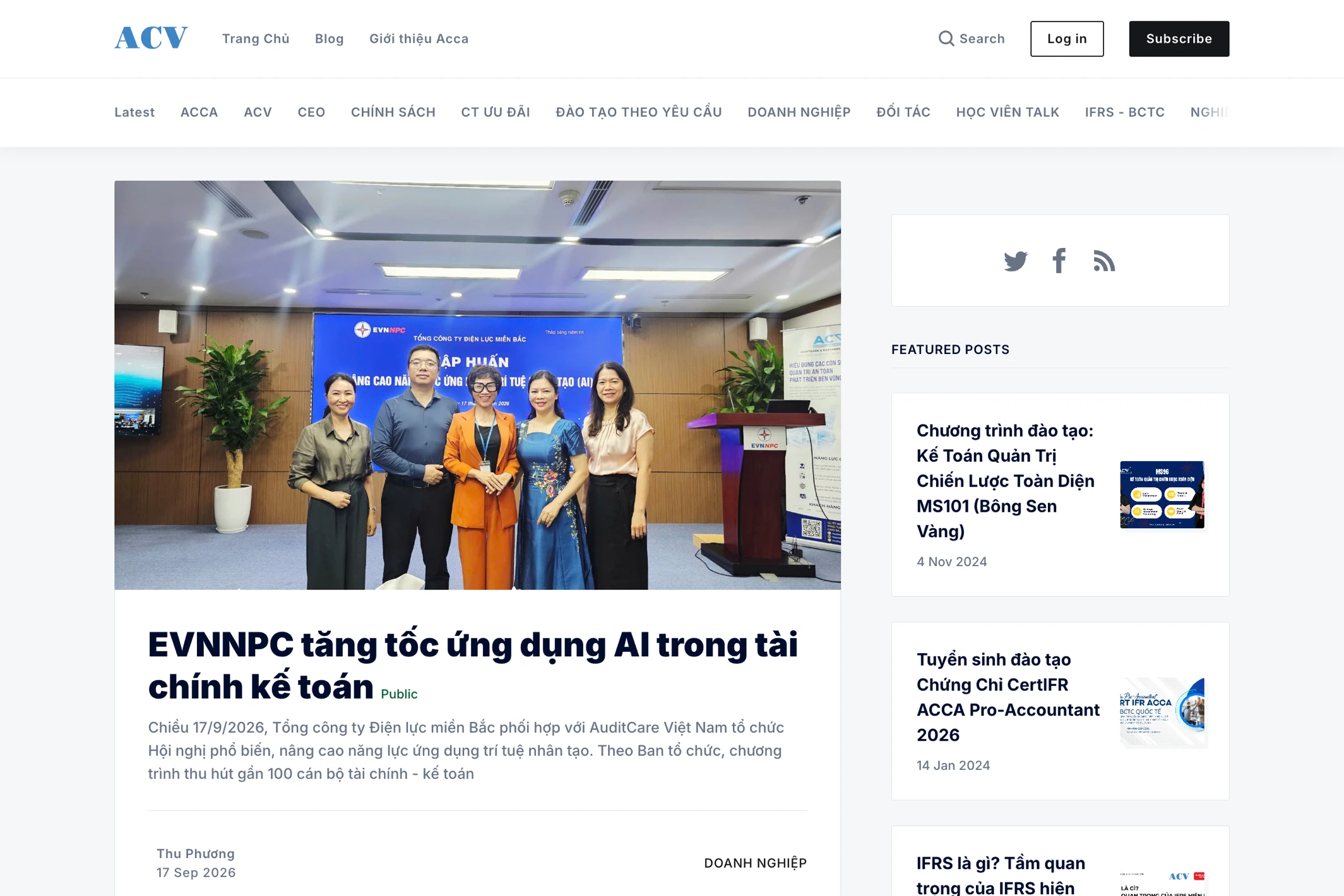Screenshot of Audit Care Việt Nam — Ghost theme website