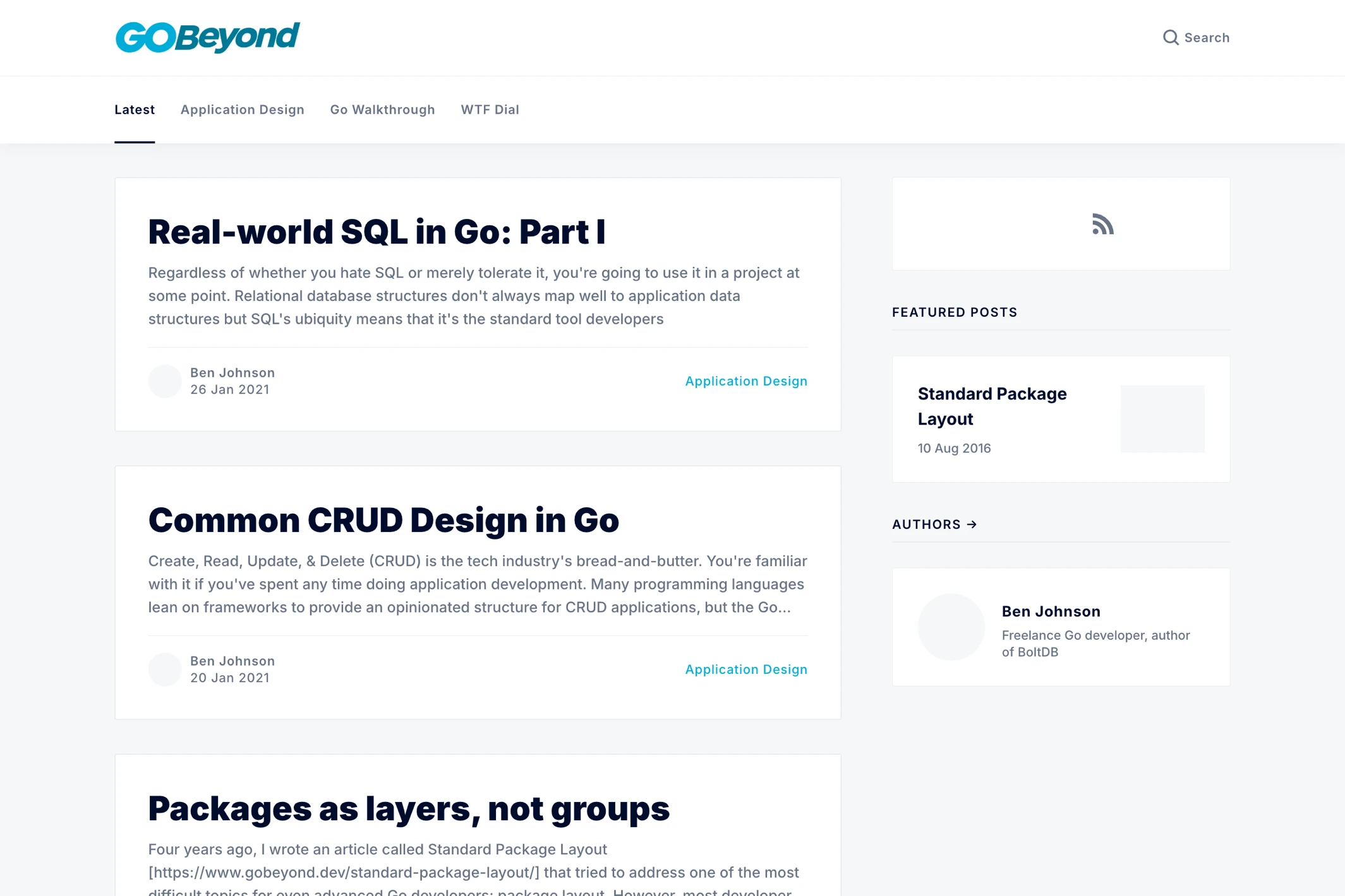 Screenshot of Go Beyond — Ghost theme website
