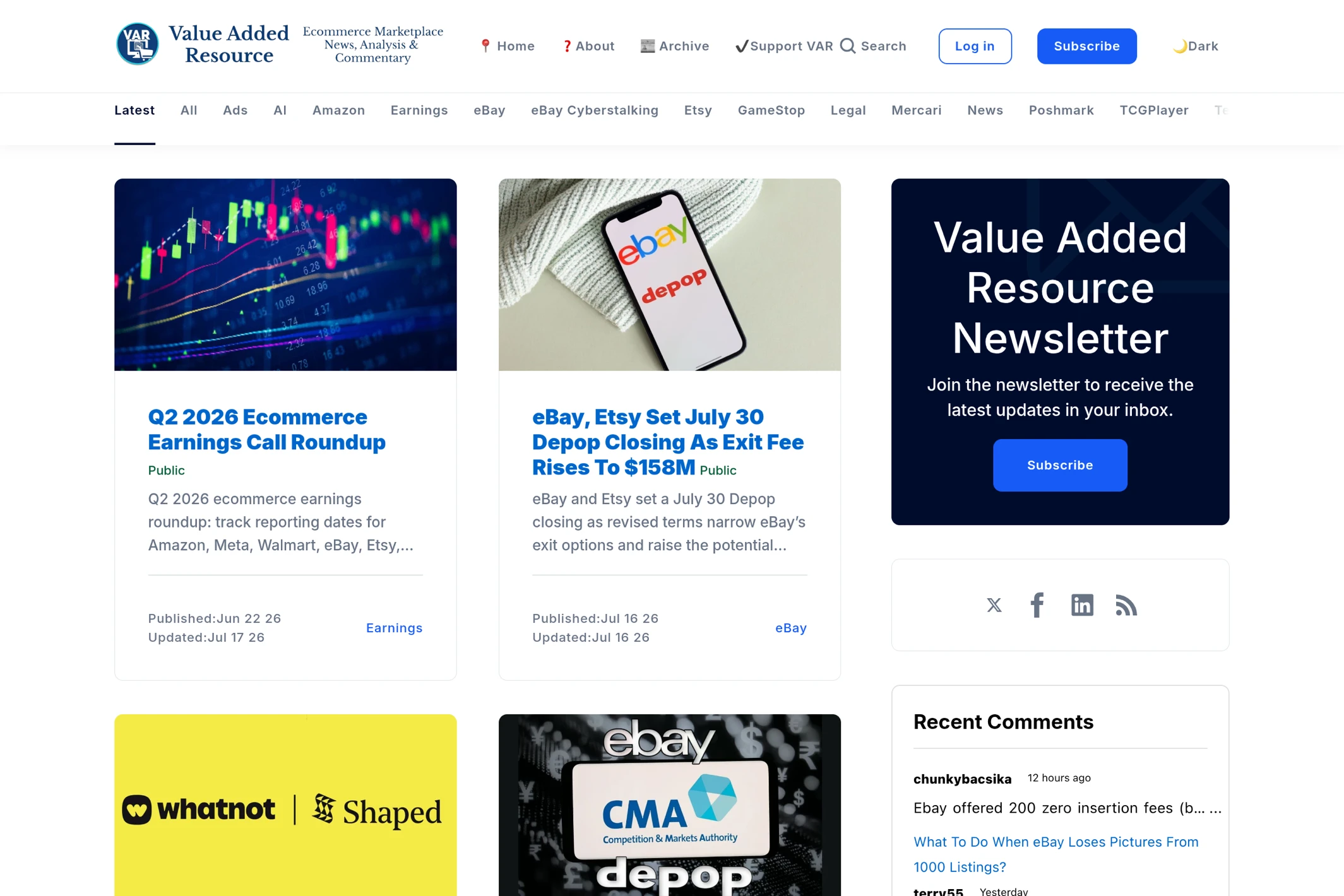 Screenshot of Value Added Resource — Ghost theme website