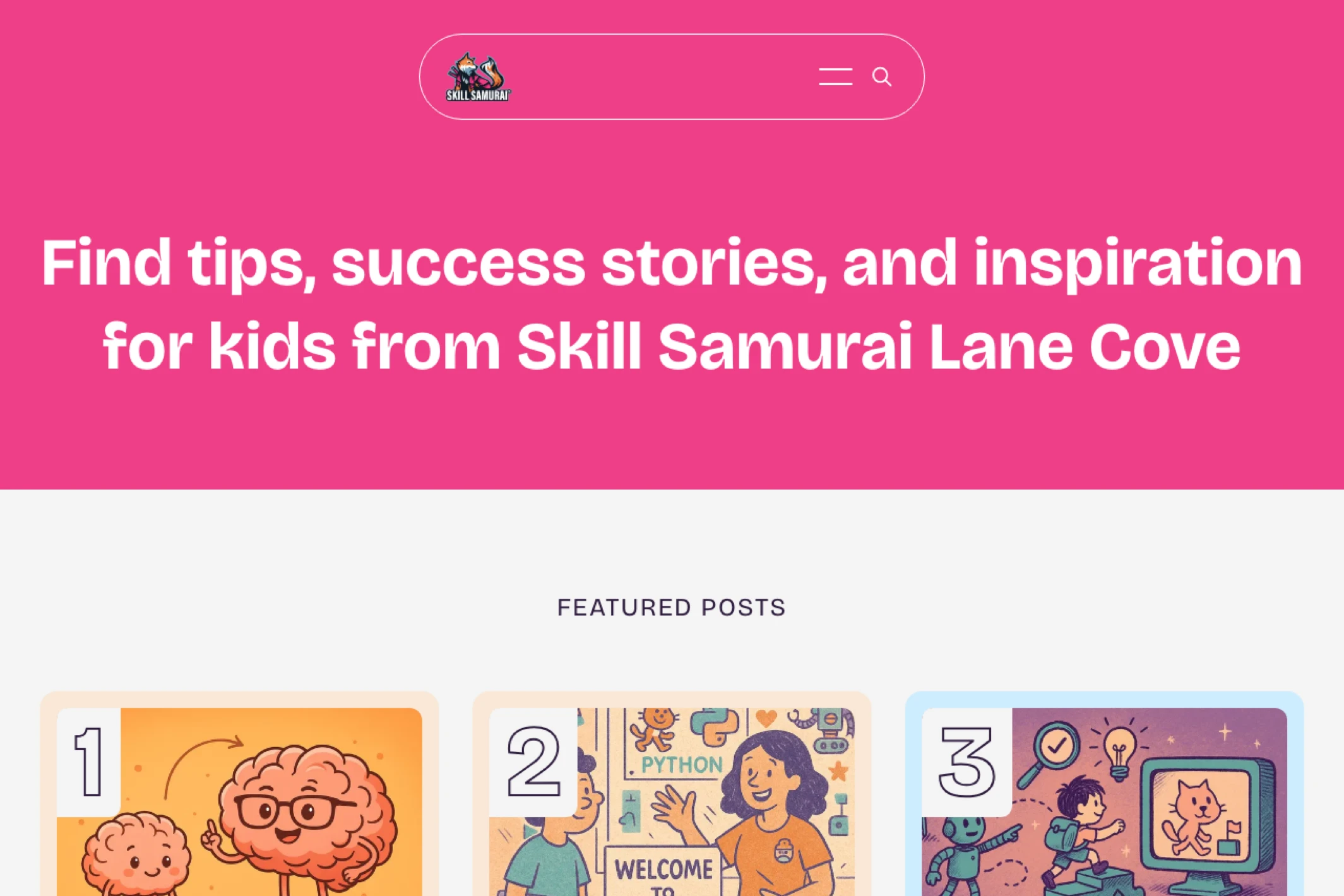 Screenshot of Skill Samurai Lane Cove Blog — Ghost theme website
