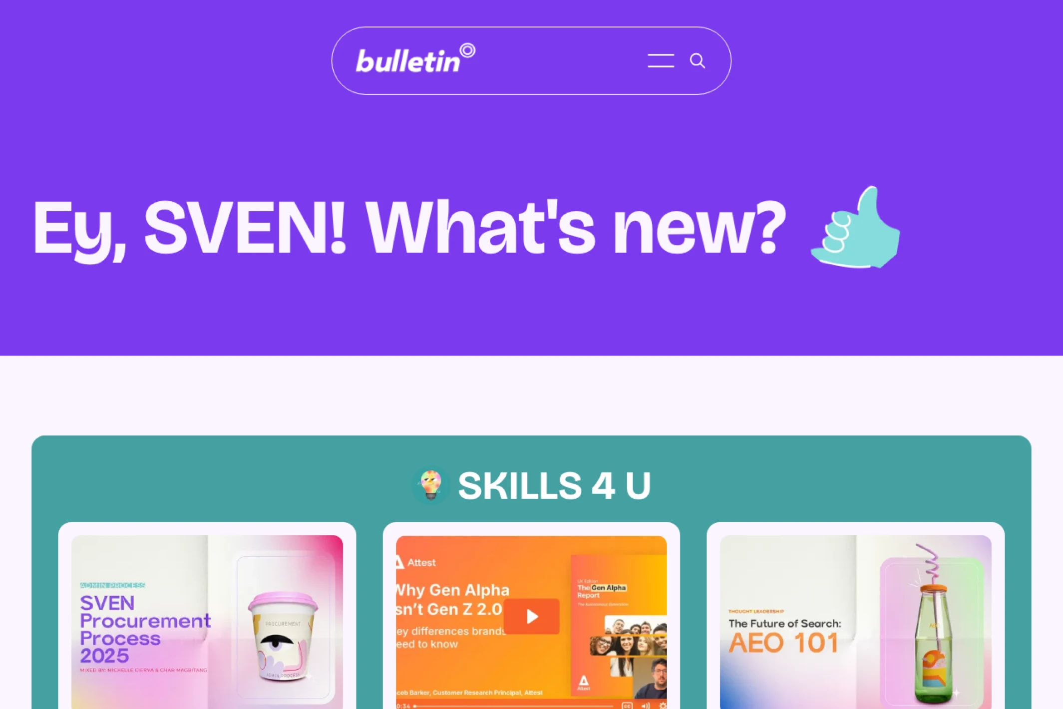 Screenshot of SVEN Bulletin — built with Marsa Ghost theme