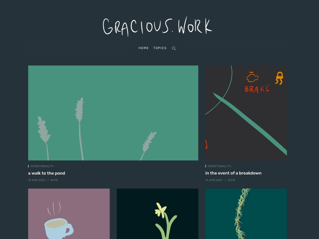 Screenshot of Gracious Work — Ghost theme website