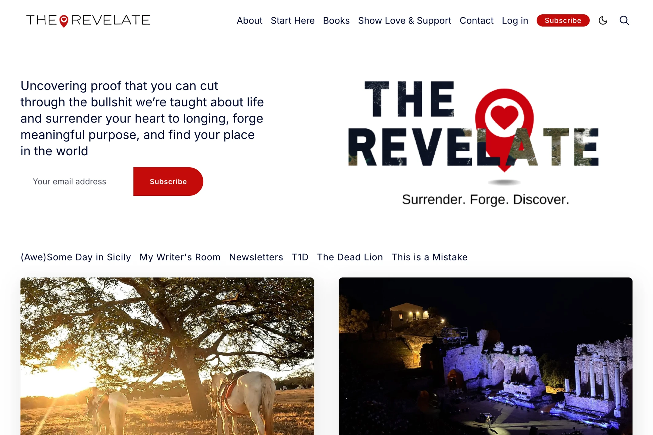 Screenshot of The Revelate — Ghost theme website