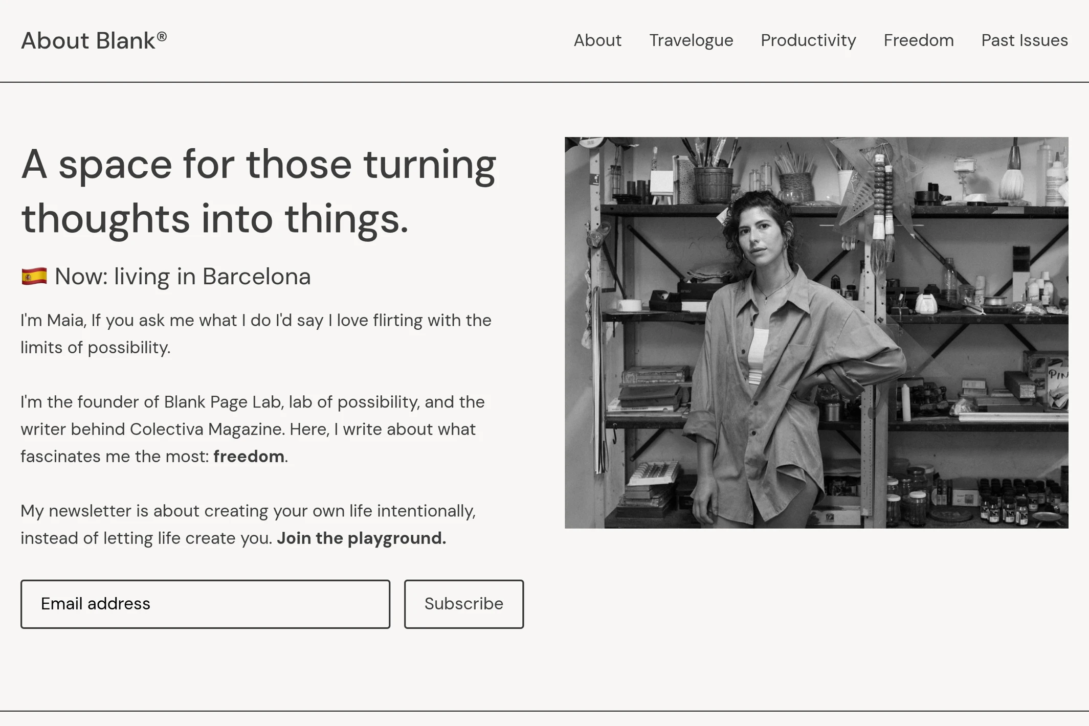 Screenshot of Maia Benaim — Ghost theme website