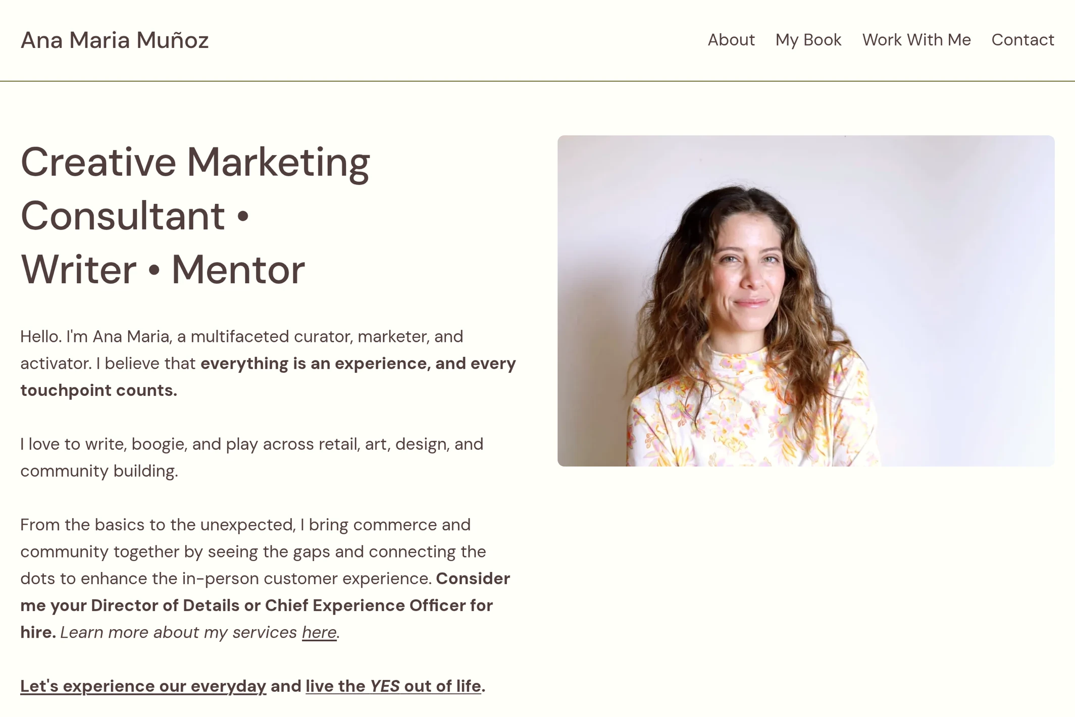 Screenshot of Ana Maria Muñoz — Ghost theme website