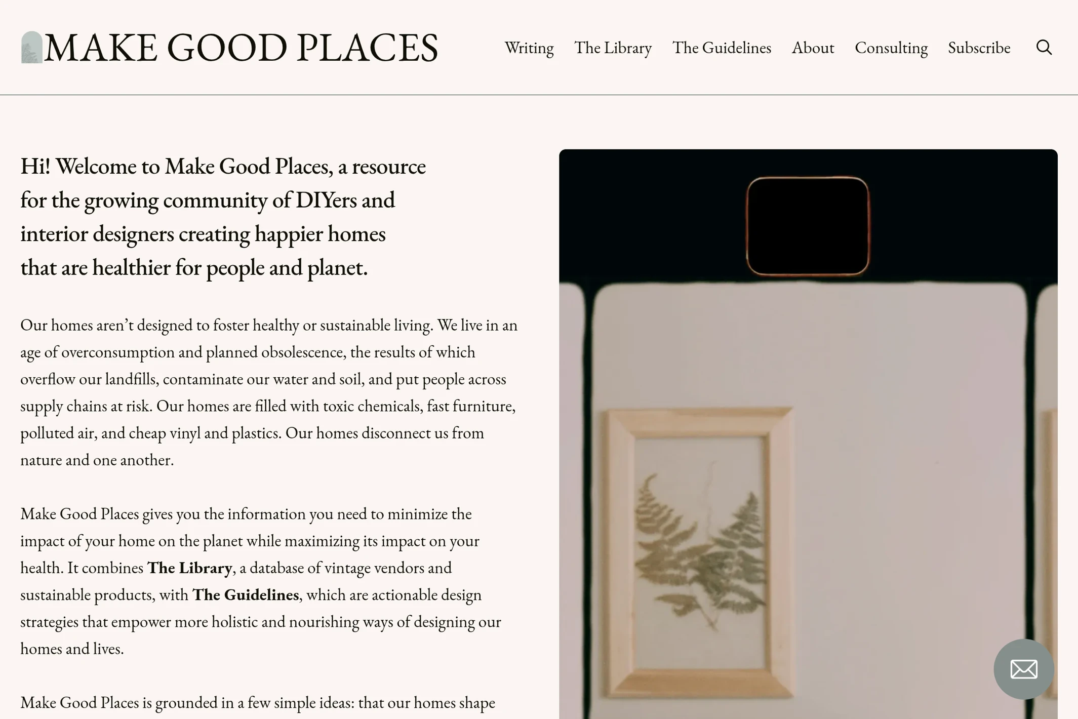 Screenshot of Make Good Places — Ghost theme website