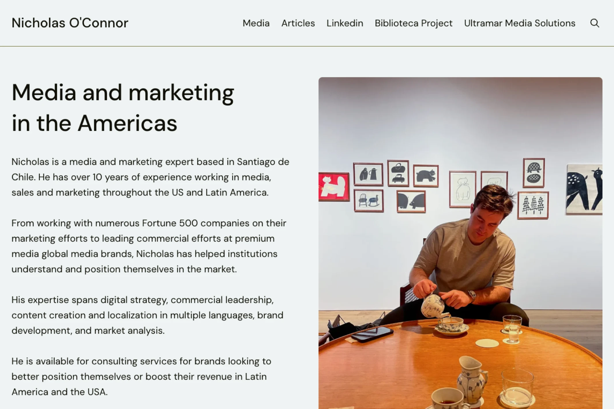 Screenshot of Nicholas O'Connor — Ghost theme website