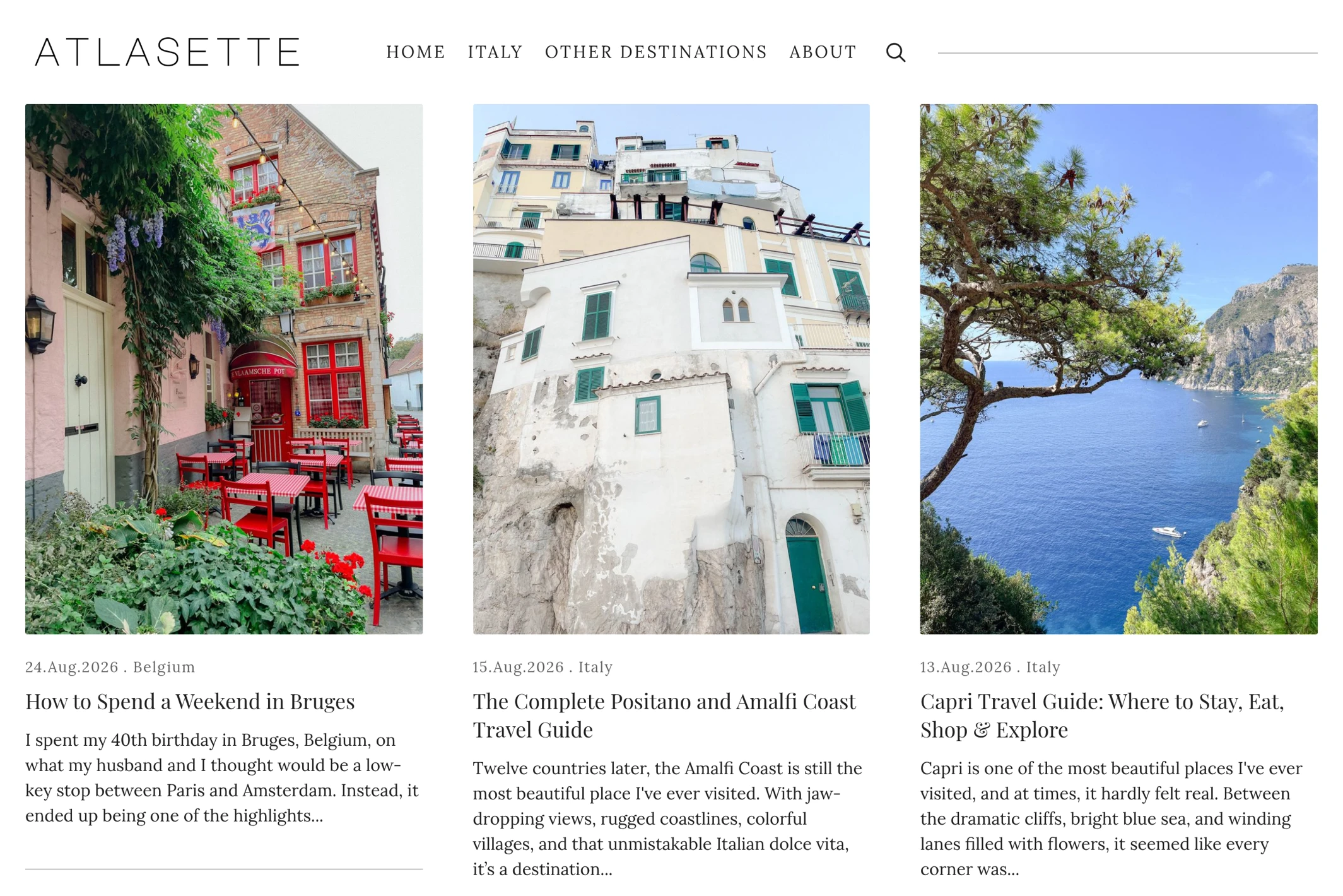 Screenshot of atlasette — Ghost theme website