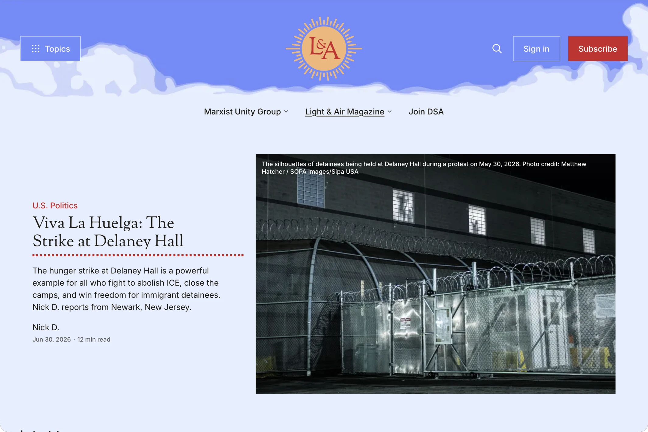 Screenshot of Light & Air — Ghost theme website