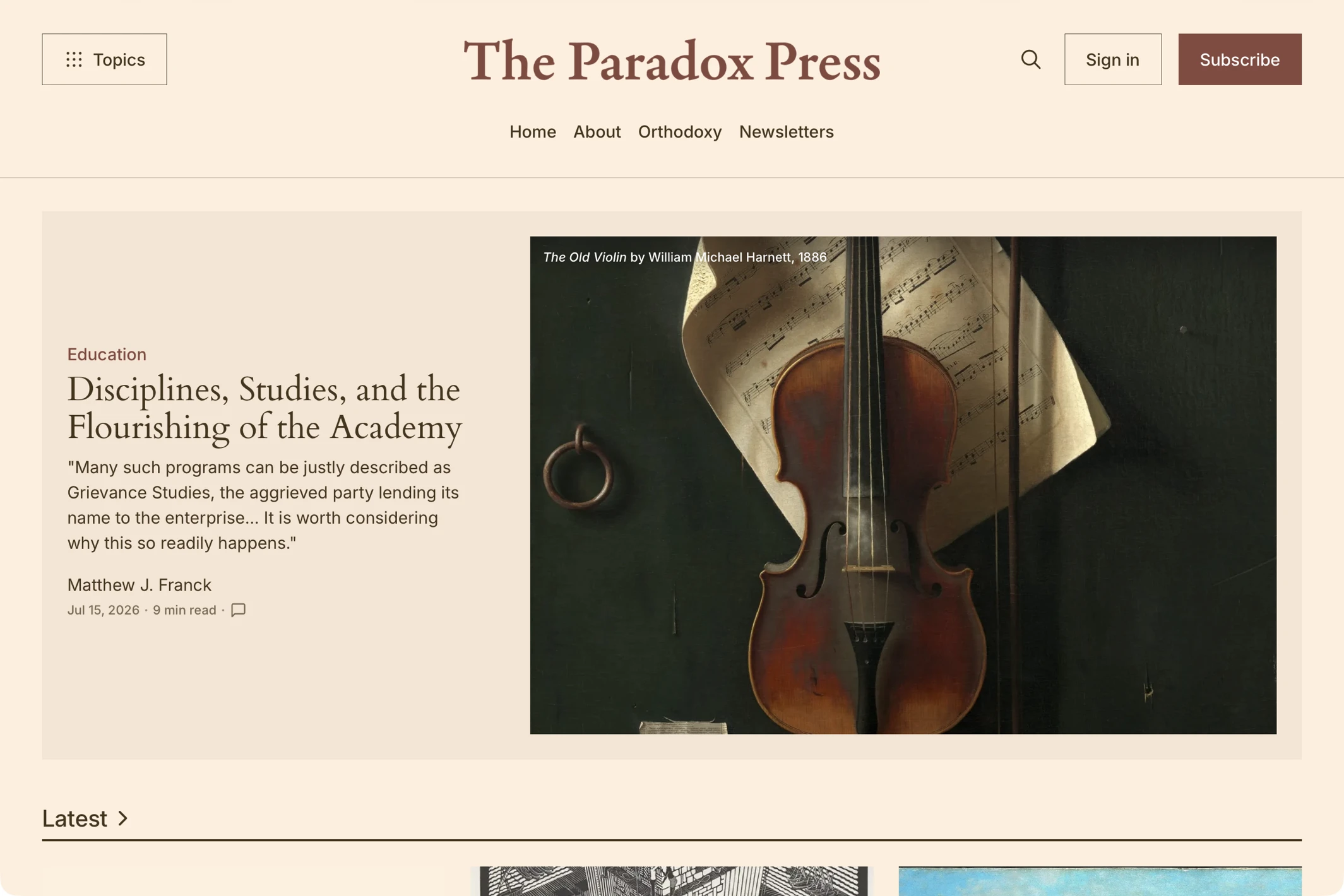 Screenshot of The Paradox Press — Ghost theme website