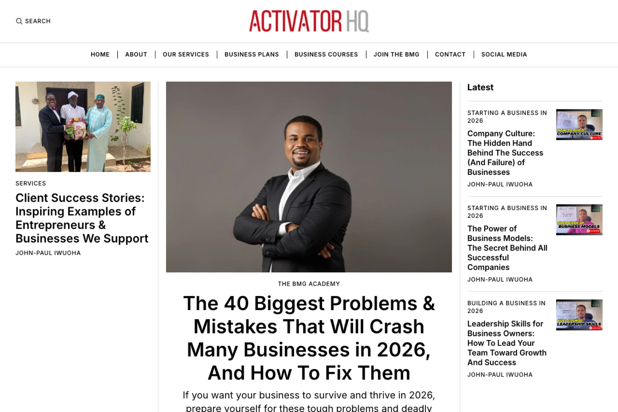 Screenshot of Activator HQ — Ghost theme website