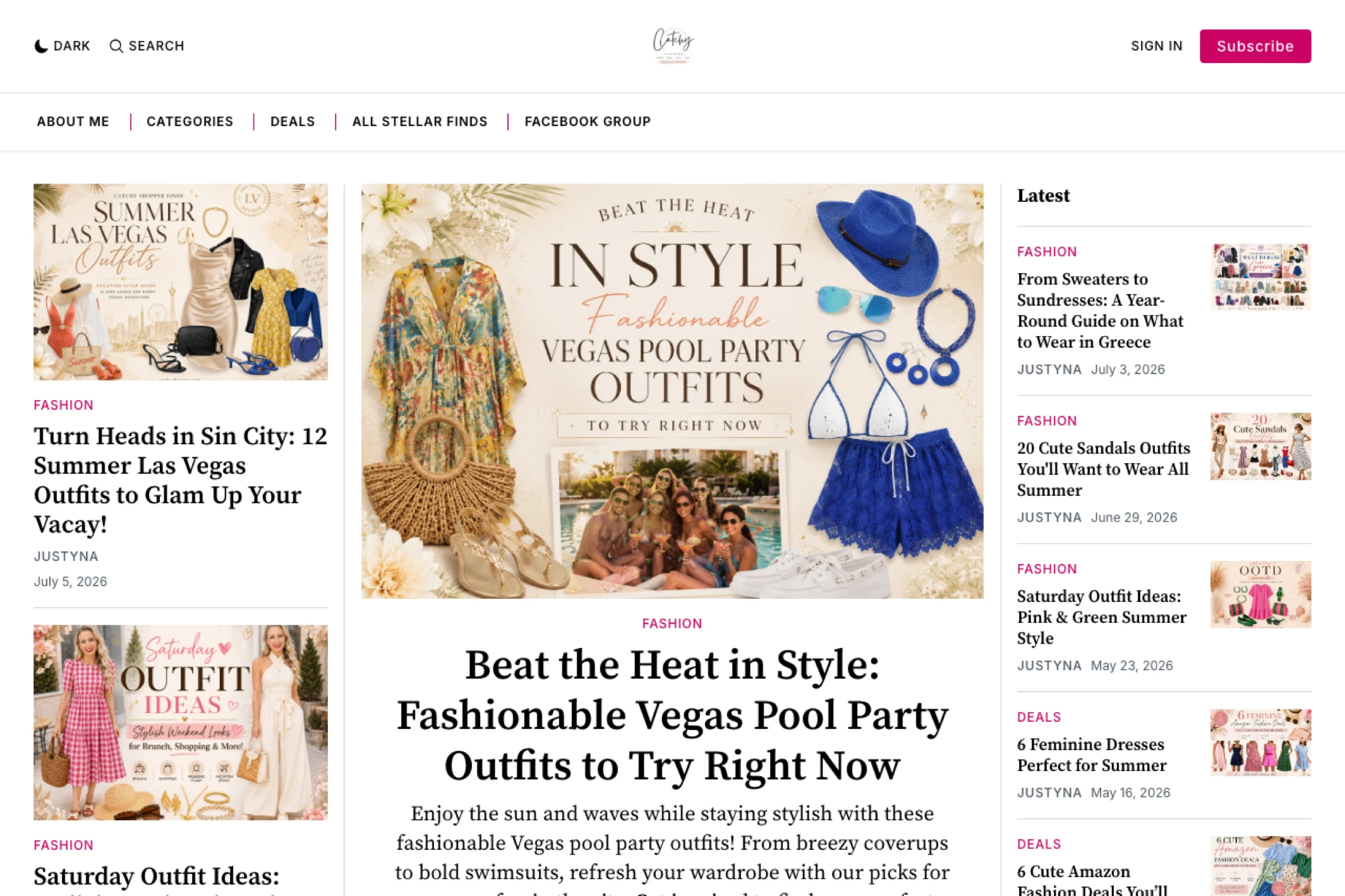 Screenshot of CatchyShopper — Ghost theme website