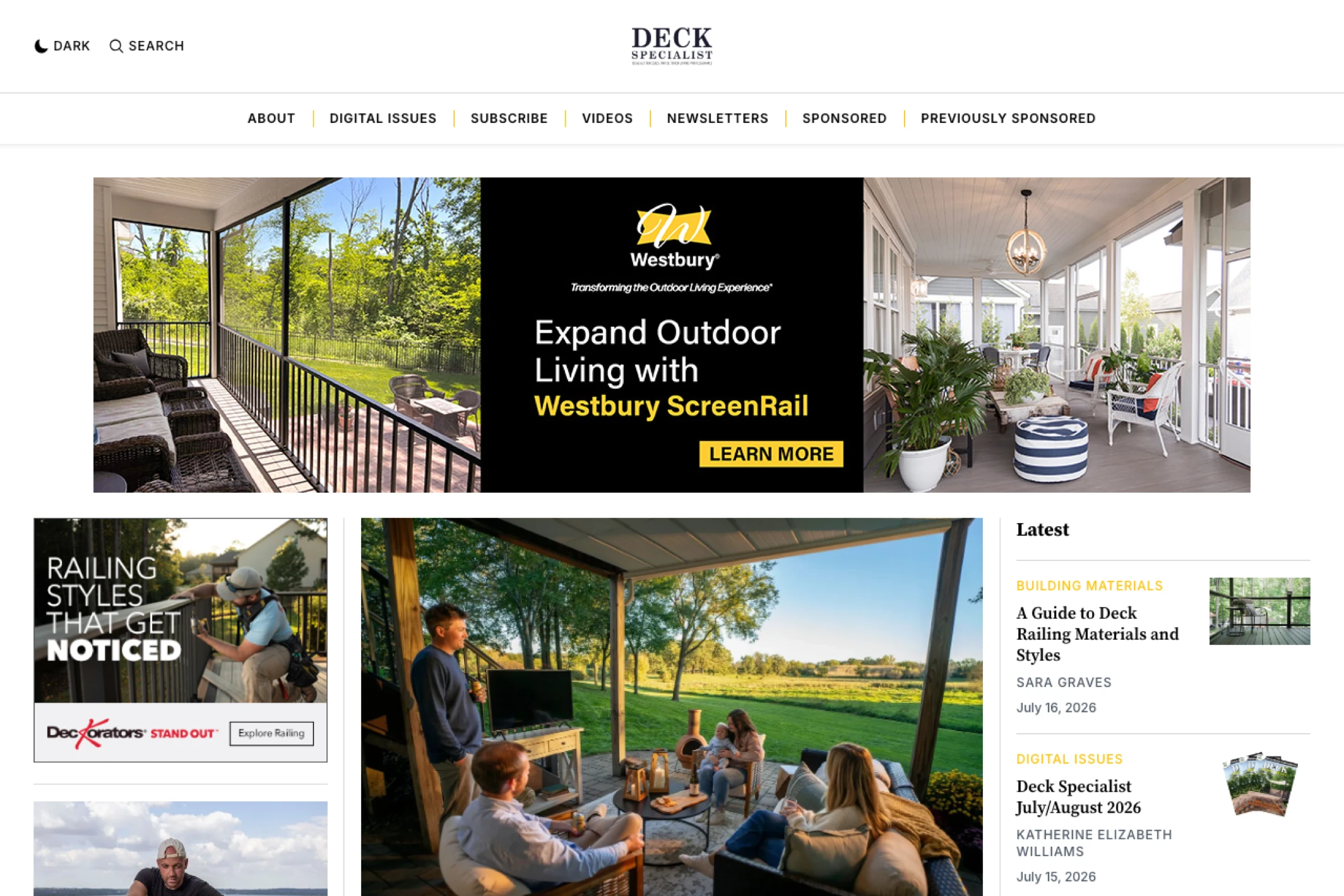 Screenshot of Deck Specialist — Ghost theme website