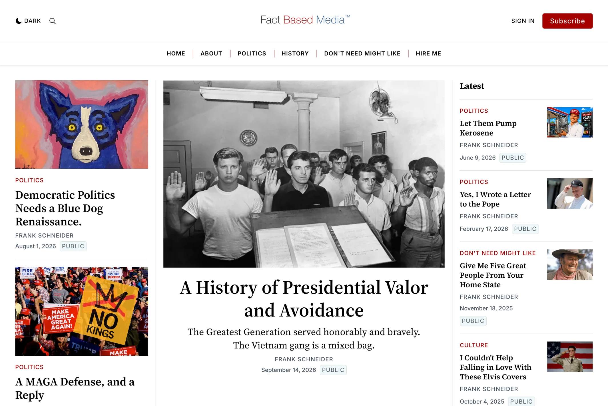 Screenshot of Fact Based Media — Ghost theme website