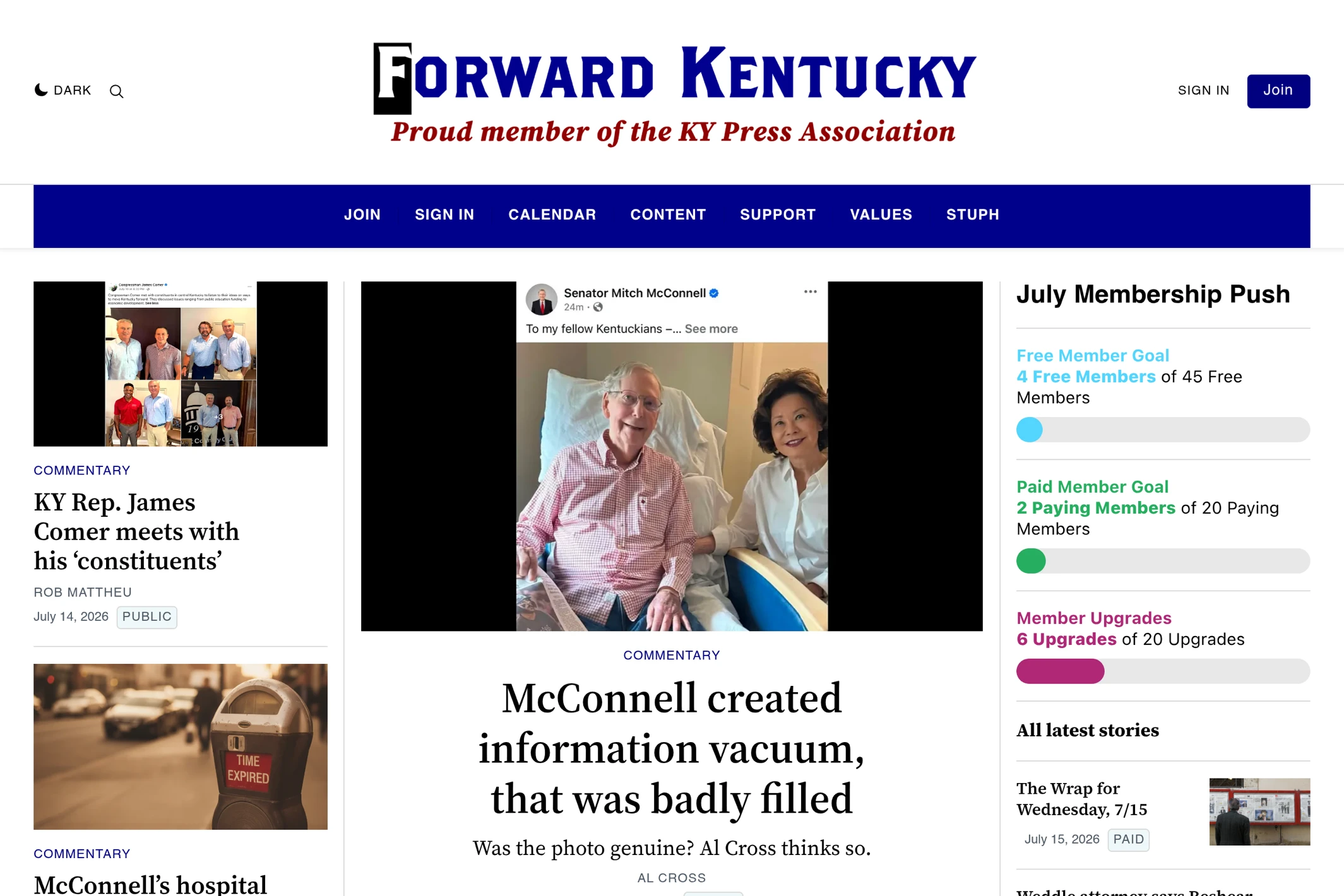 Screenshot of Forward Kentucky — Ghost theme website