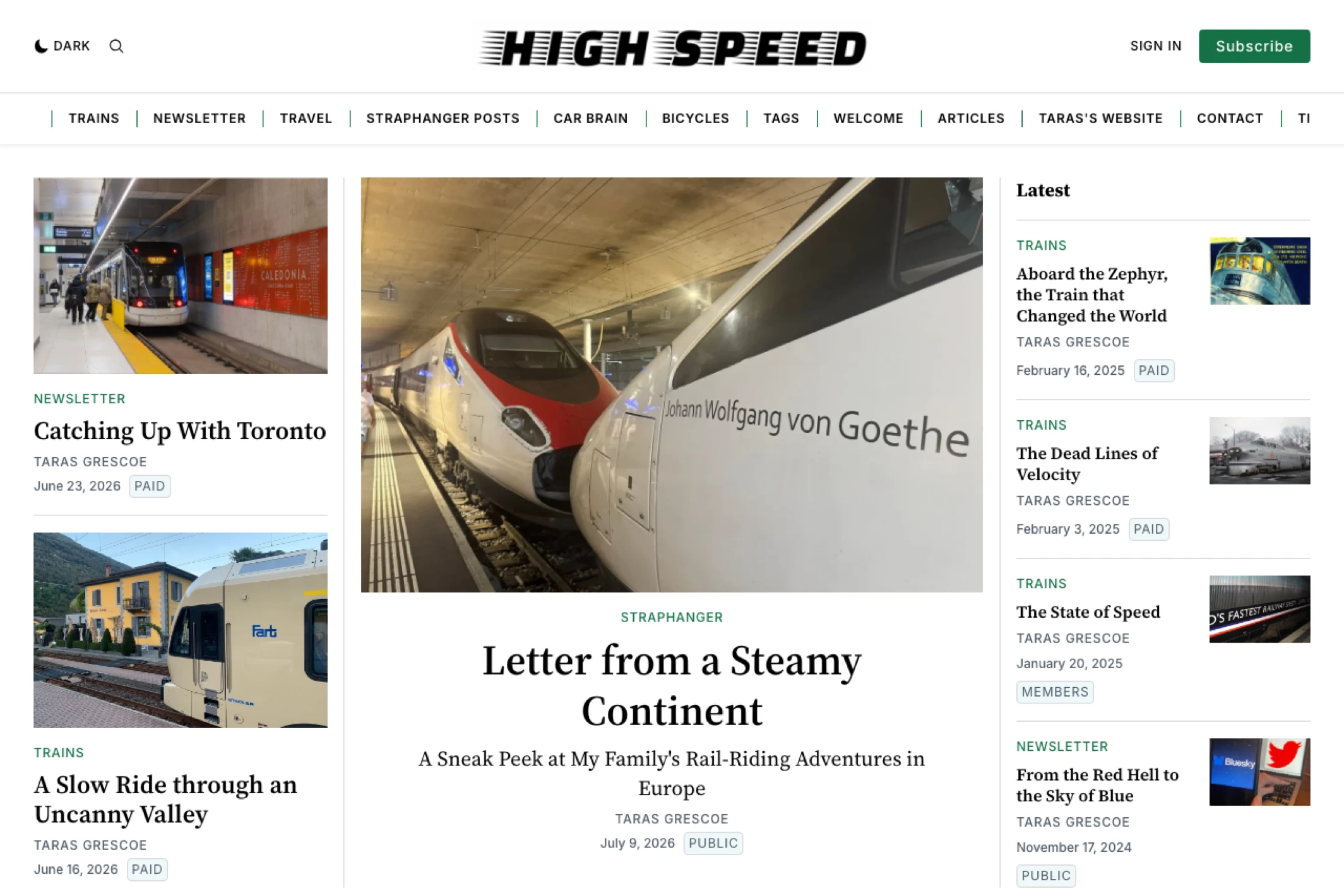 Screenshot of High Speed — Ghost theme website