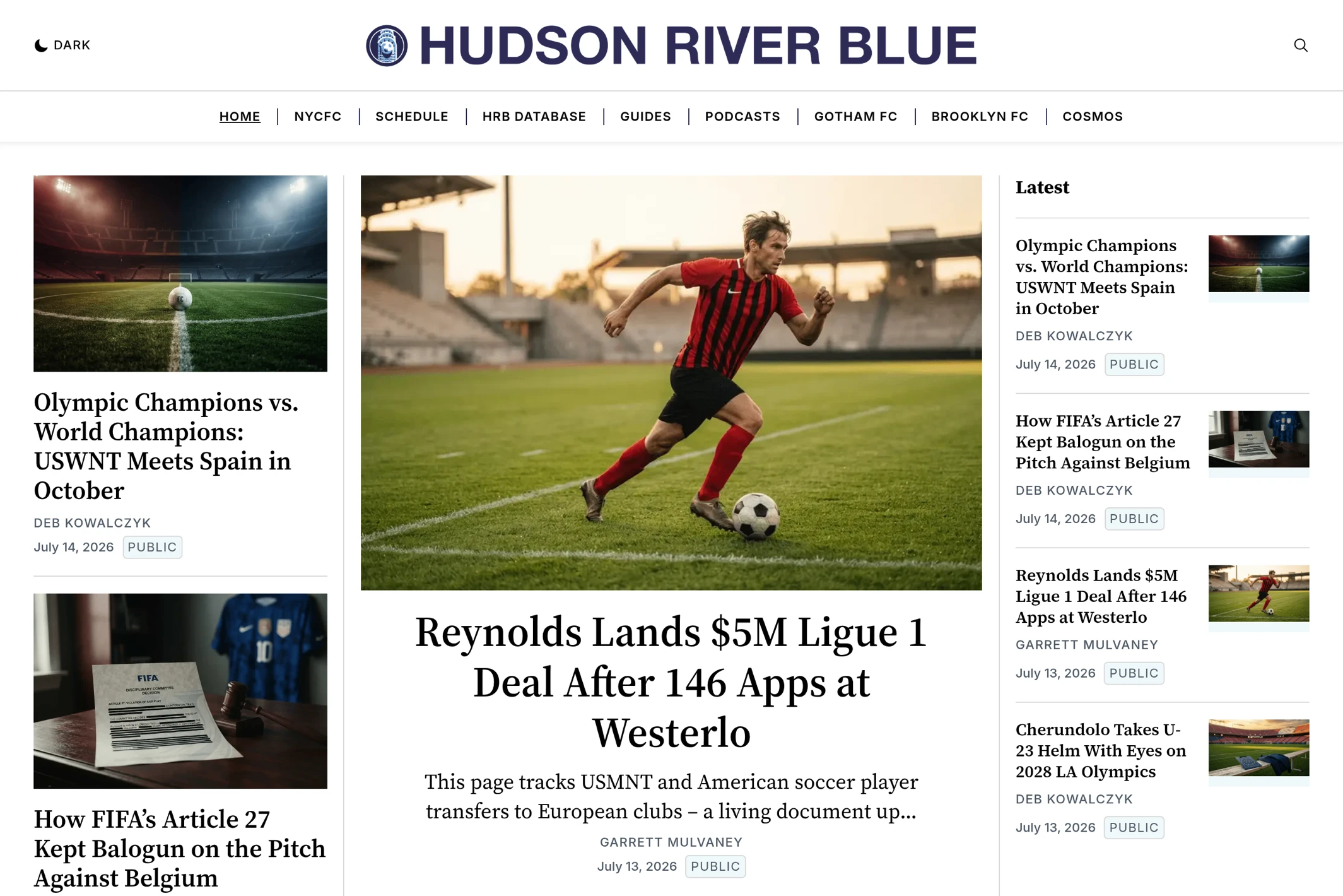 Screenshot of Hudson River Blue — Ghost theme website