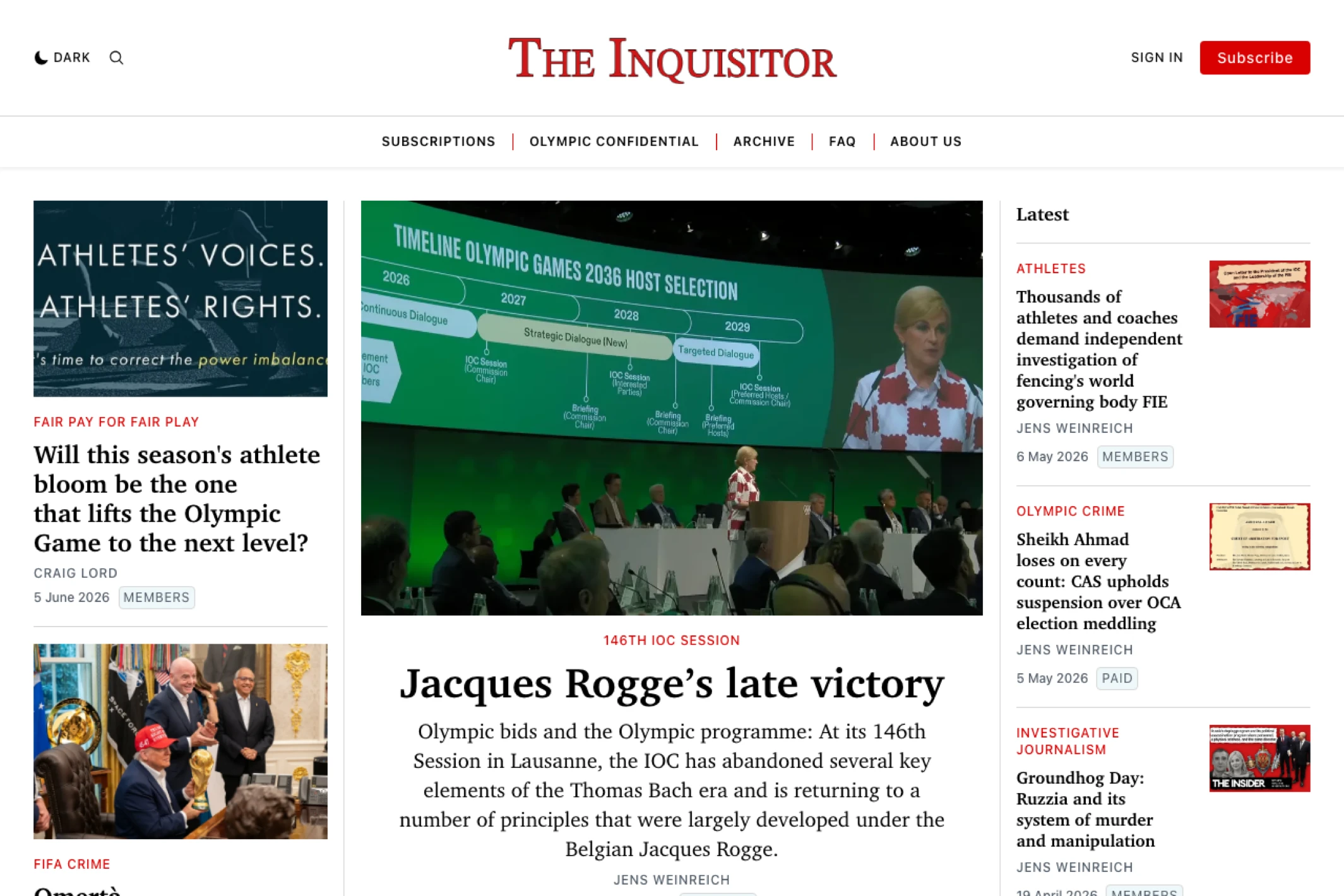 Screenshot of THE INQUISITOR — built with Tripoli Ghost theme
