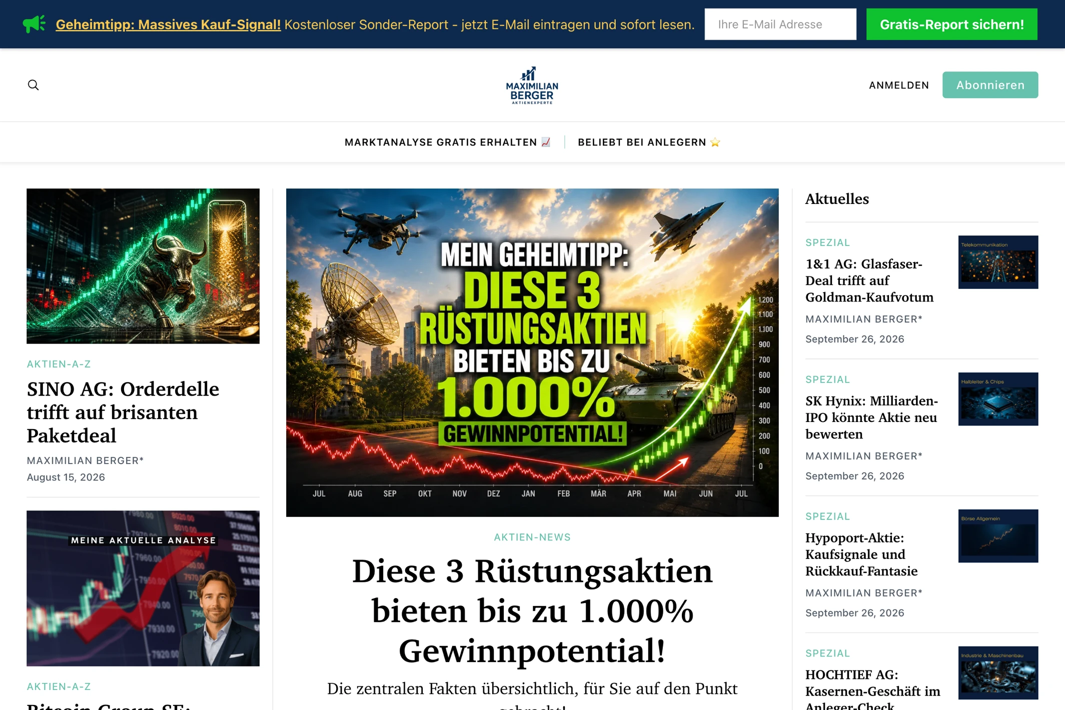 Screenshot of Maximilian Berger — Ghost theme website