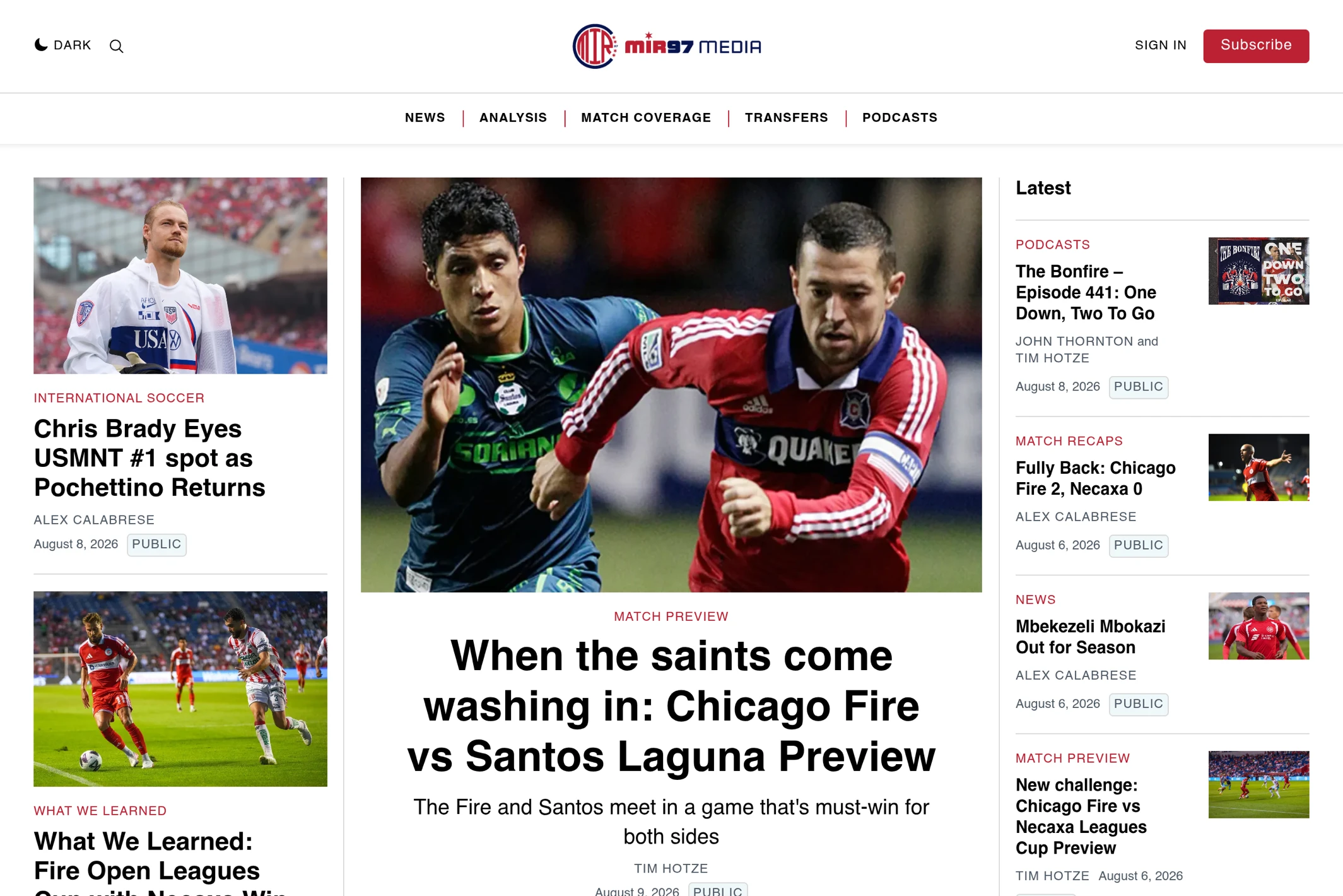 Screenshot of MIR97 Media — Ghost theme website