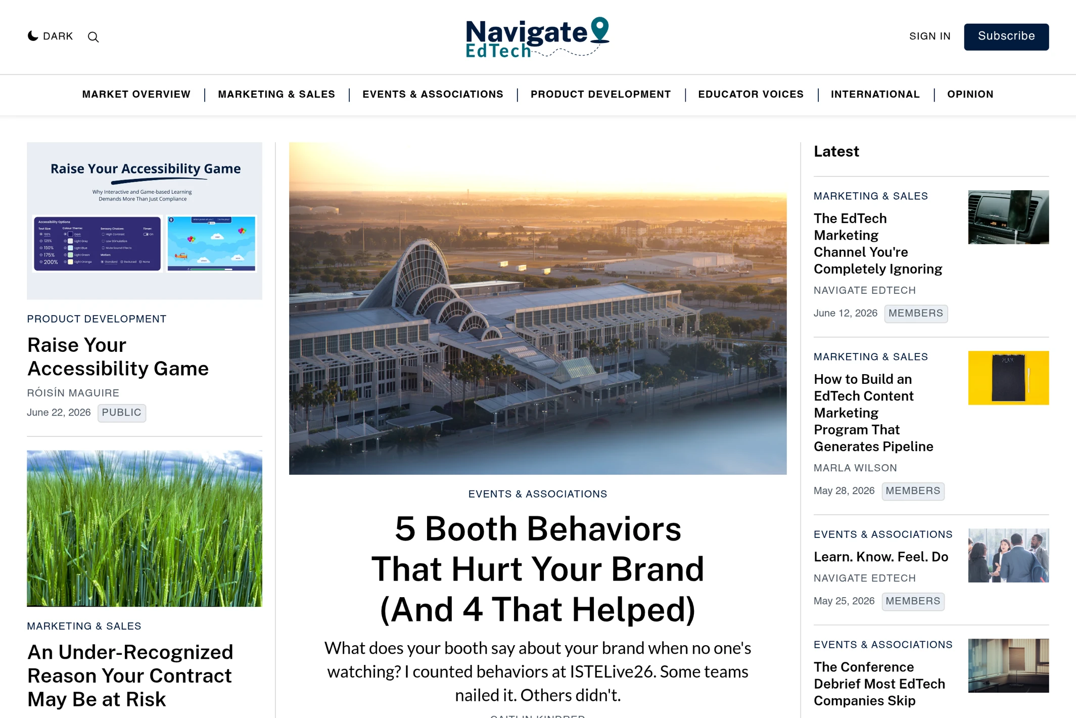 Screenshot of Navigate EdTech — Ghost theme website