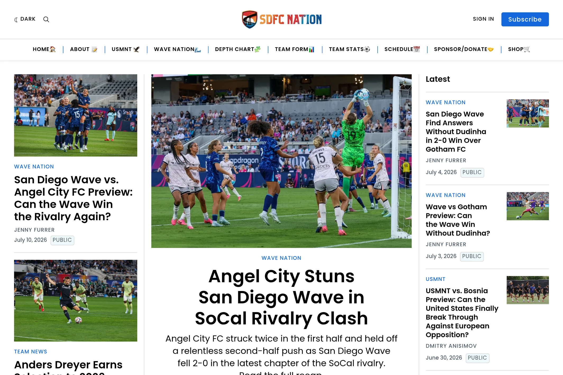 Screenshot of SDFC Nation — Ghost theme website