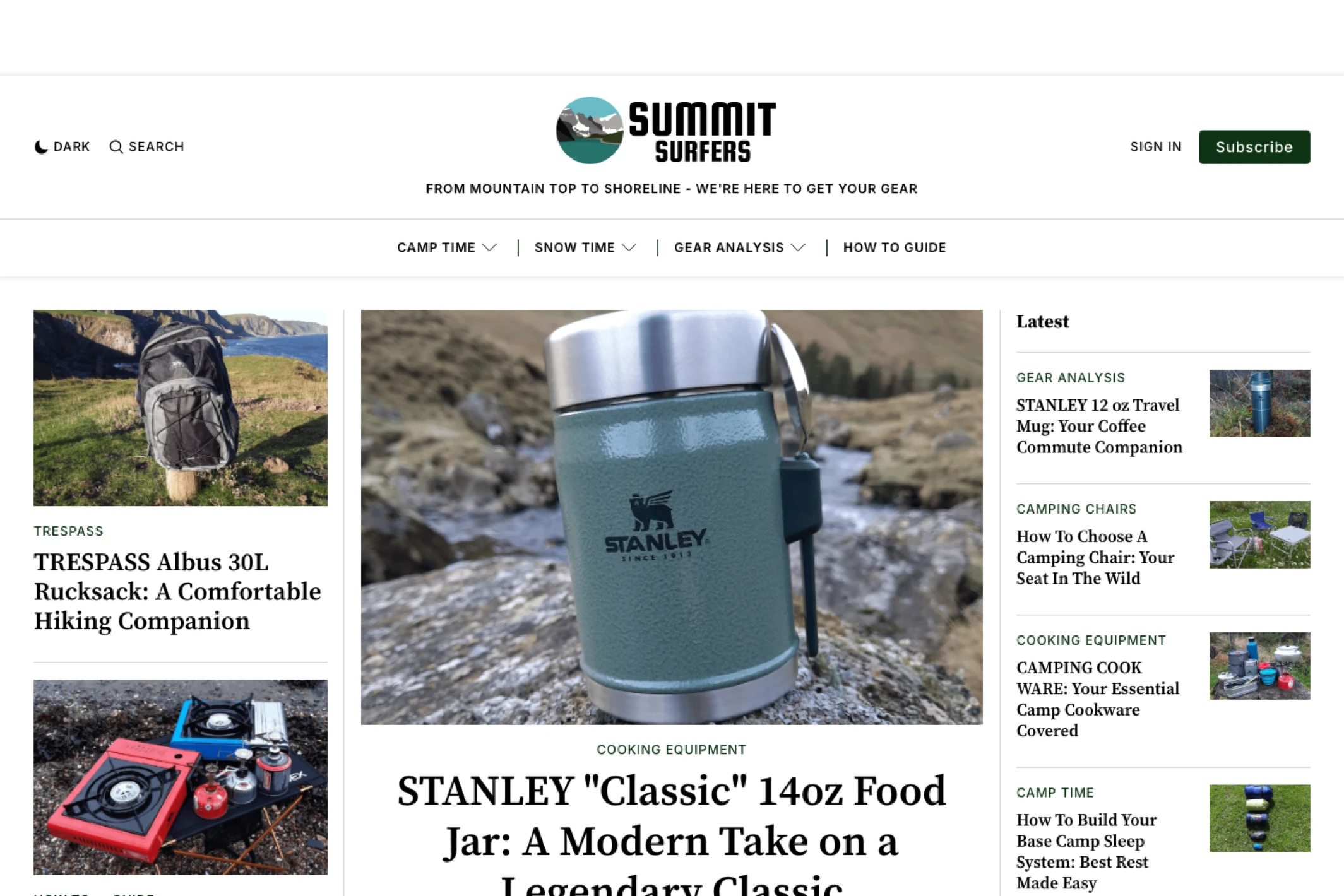 Screenshot of SummitSurfers — Ghost theme website