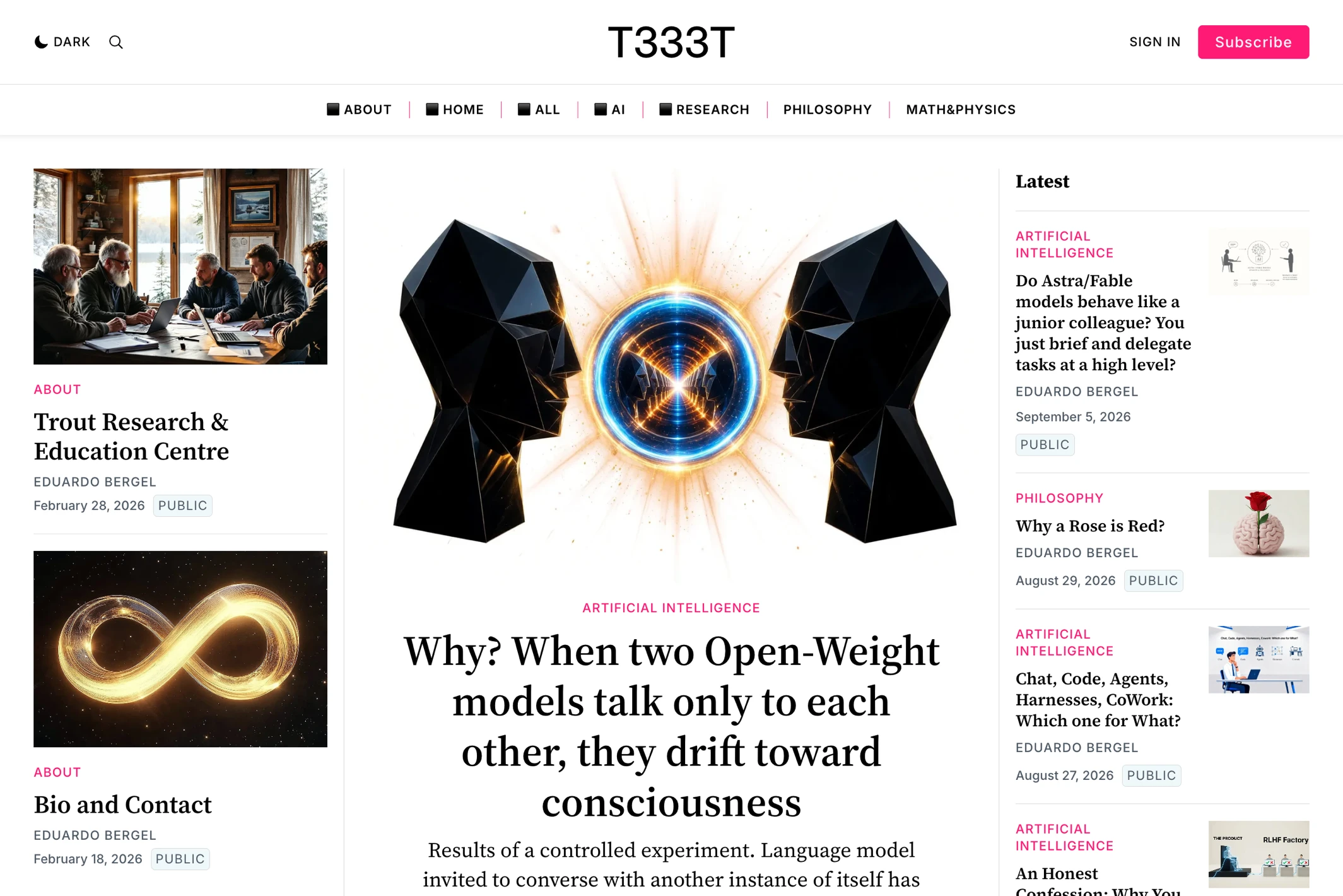 Screenshot of T333T — Ghost theme website