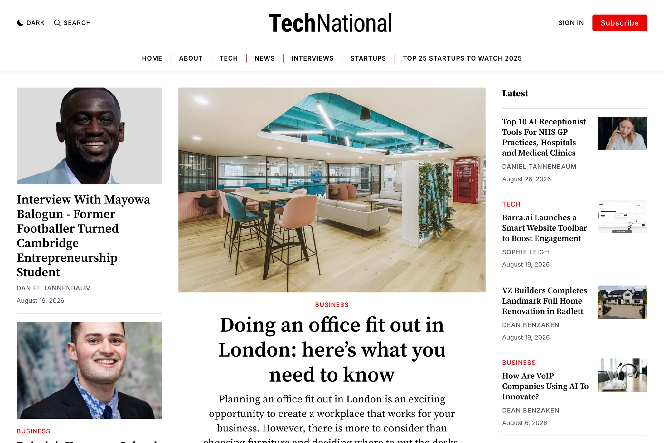 Screenshot of TechNational — Ghost theme website