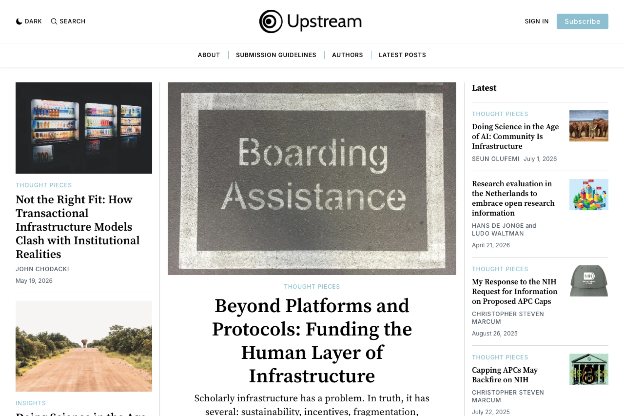 Screenshot of Upstream — Ghost theme website