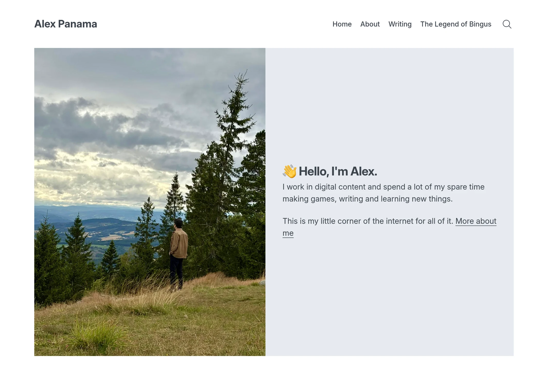 Screenshot of Alex Panama — Ghost theme website