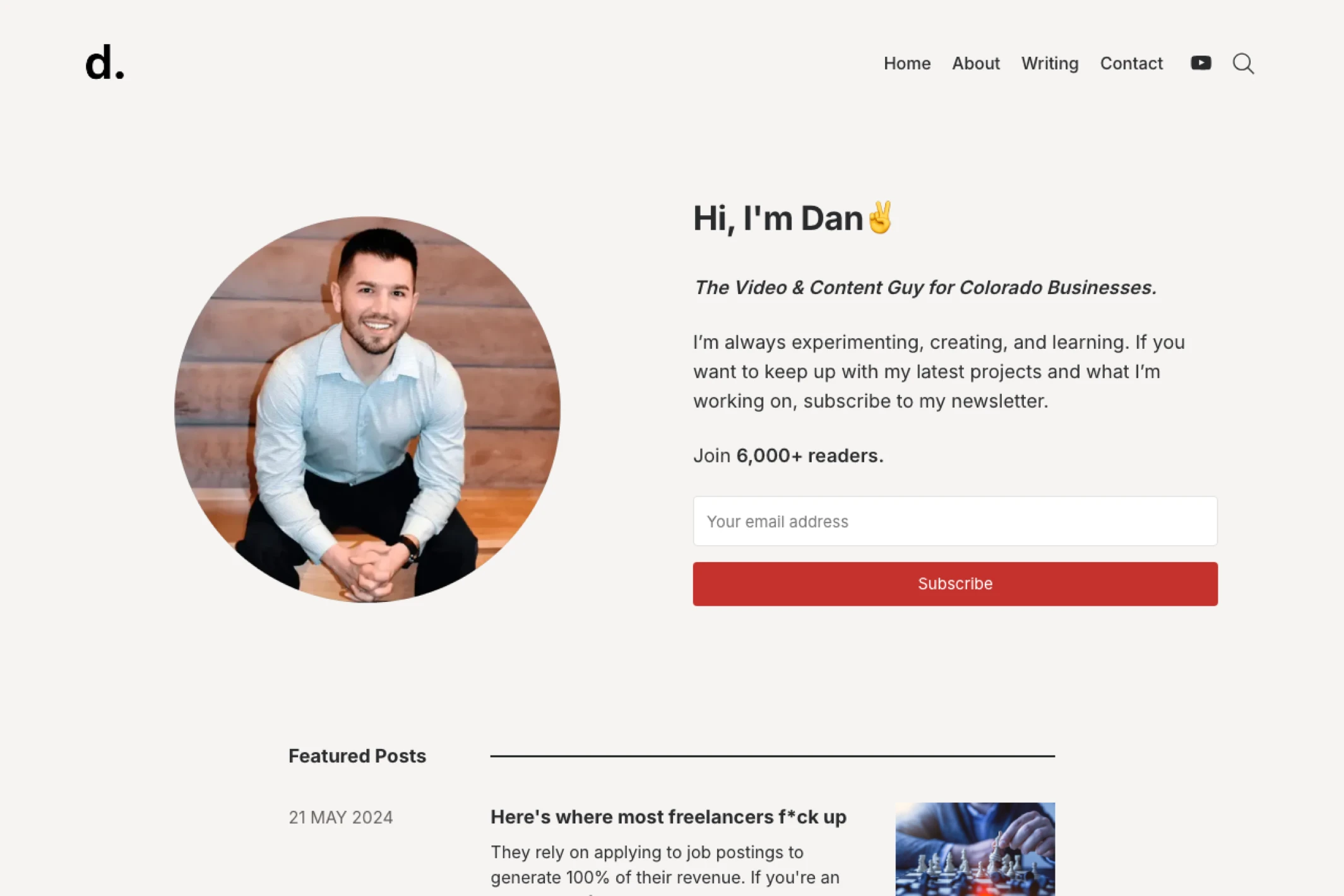 Screenshot of Dan Marzullo — built with Ubud Ghost theme