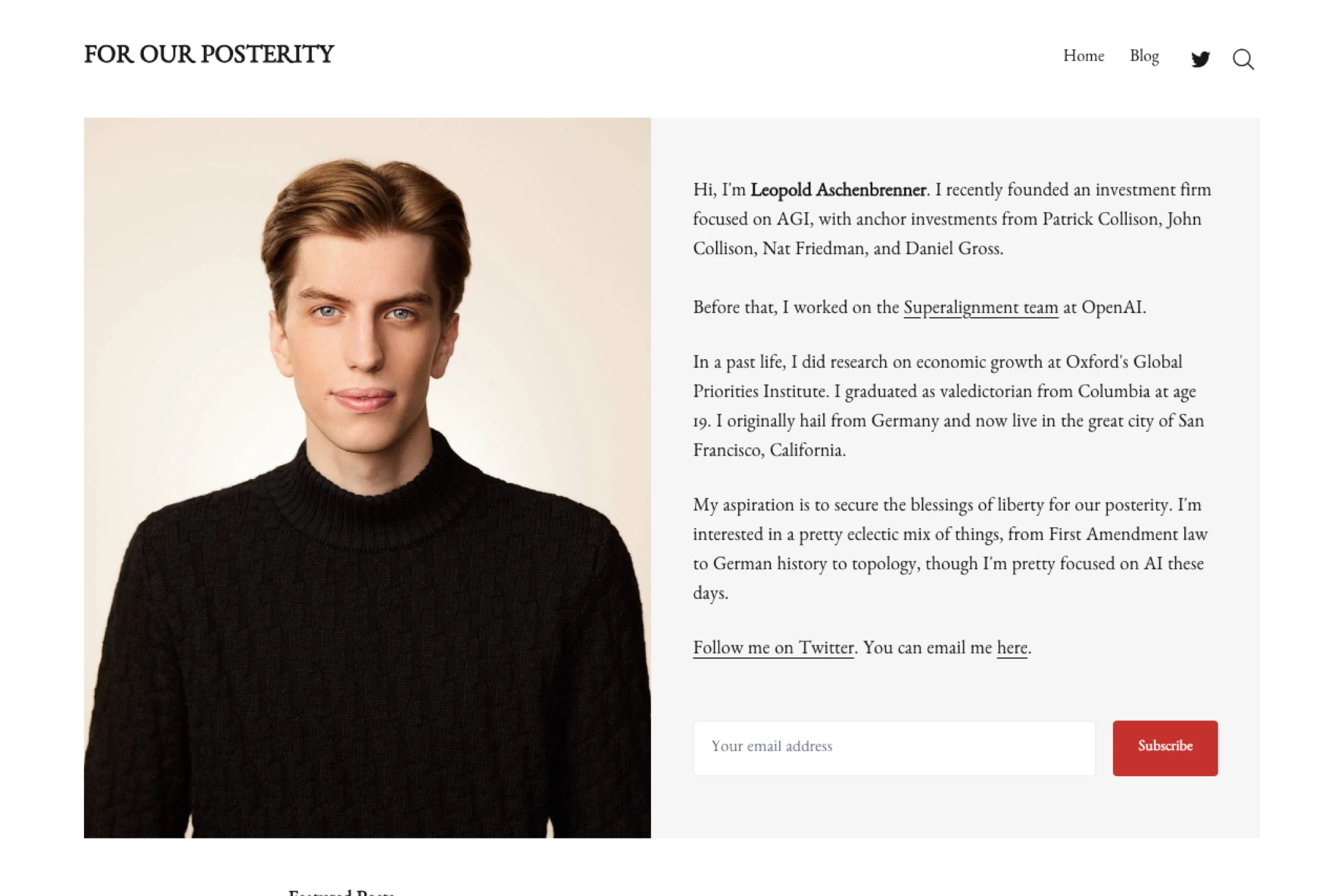Screenshot of Leopold Aschenbrenner — Ghost theme website