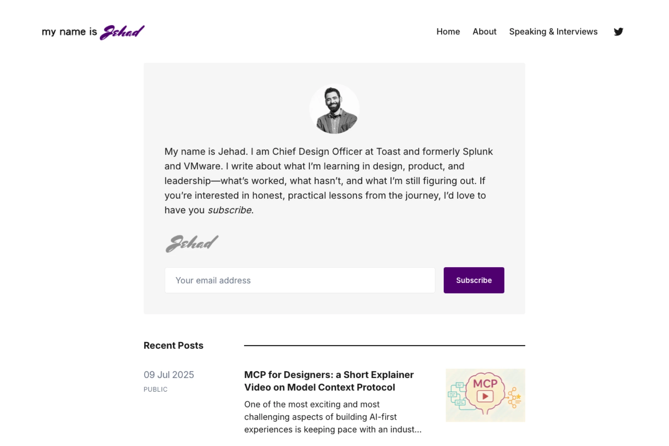 Screenshot of Jehad Affoneh — Ghost theme website