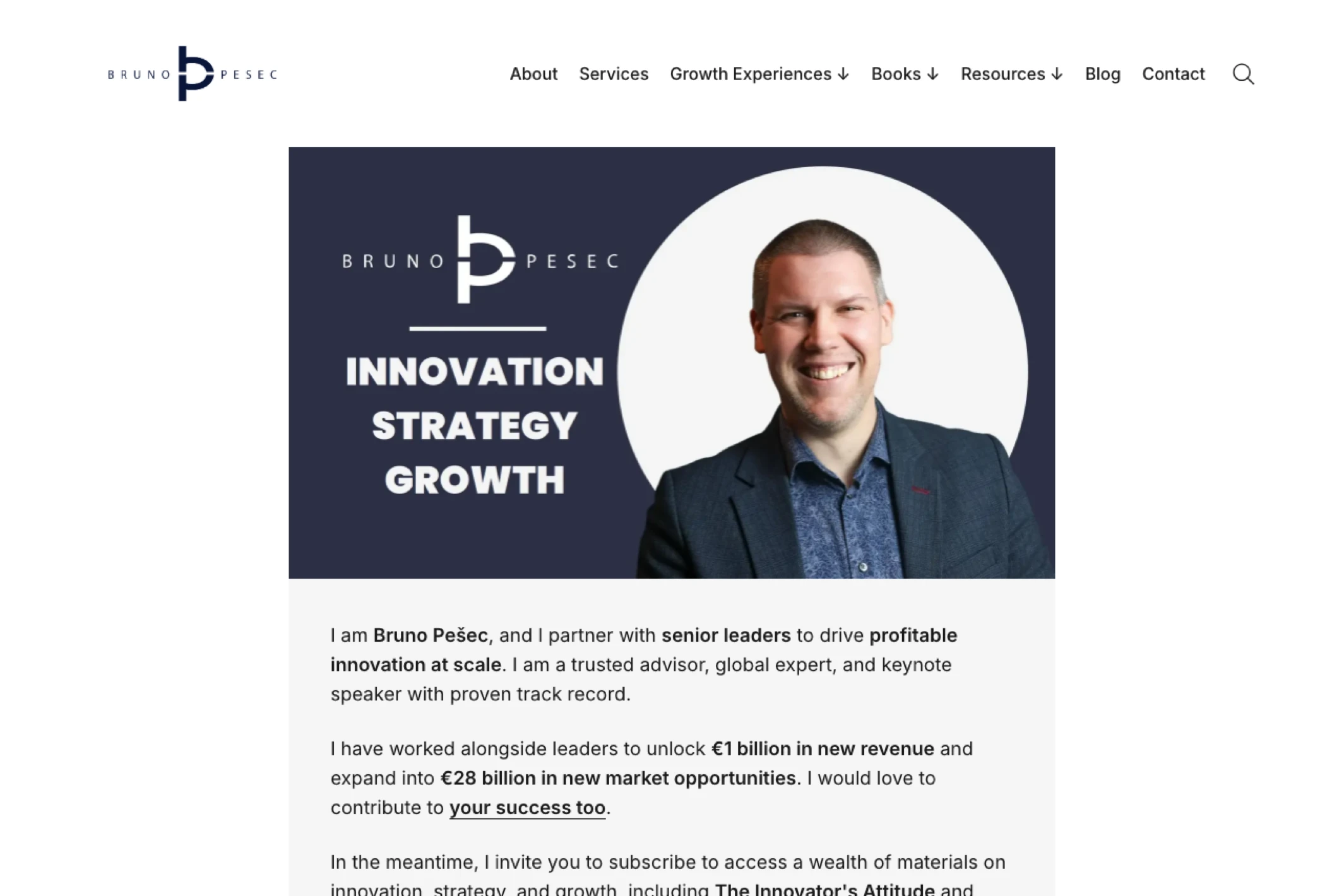 Screenshot of Bruno Pešec — Ghost theme website