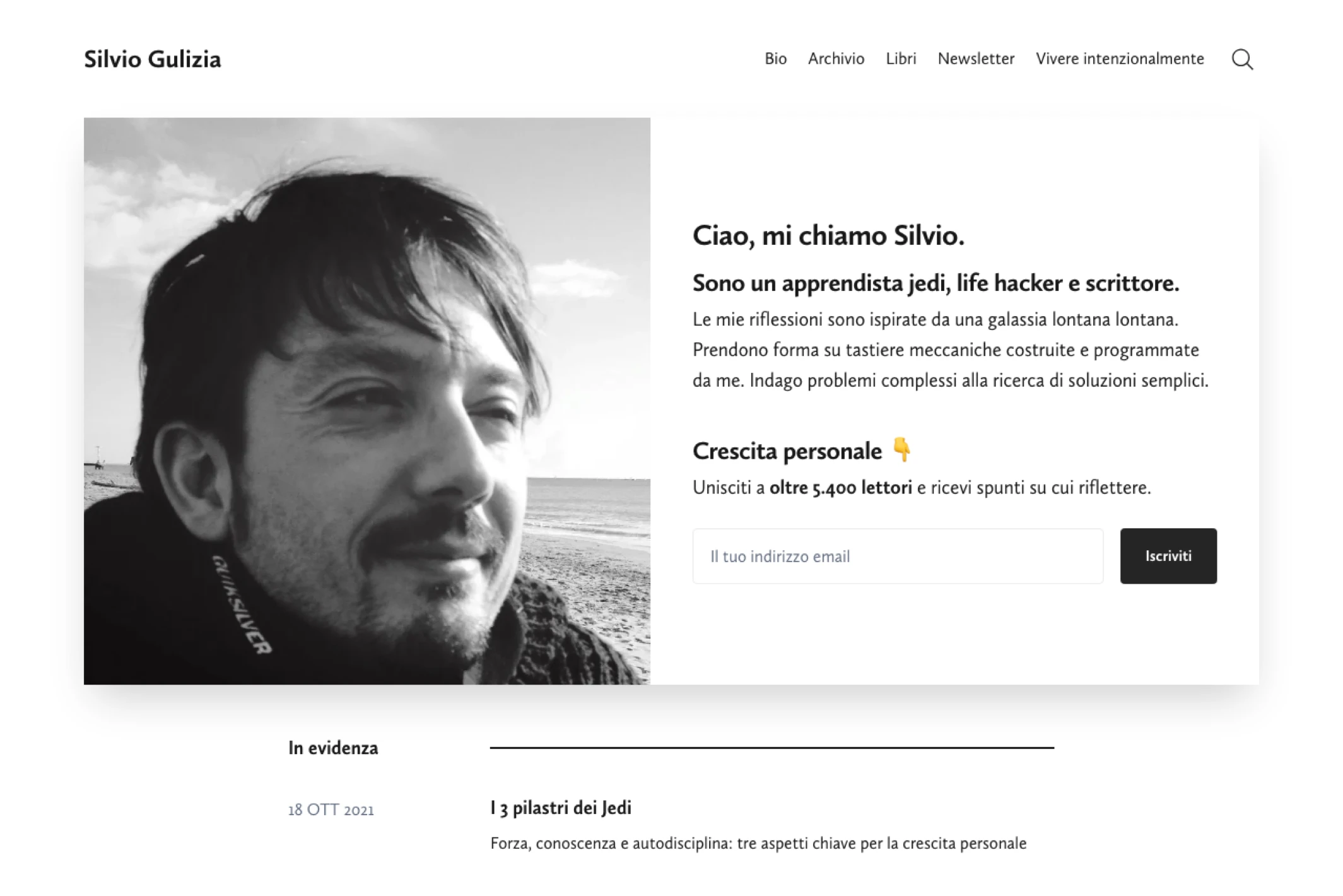 Screenshot of Silvio Gulizia — Ghost theme website