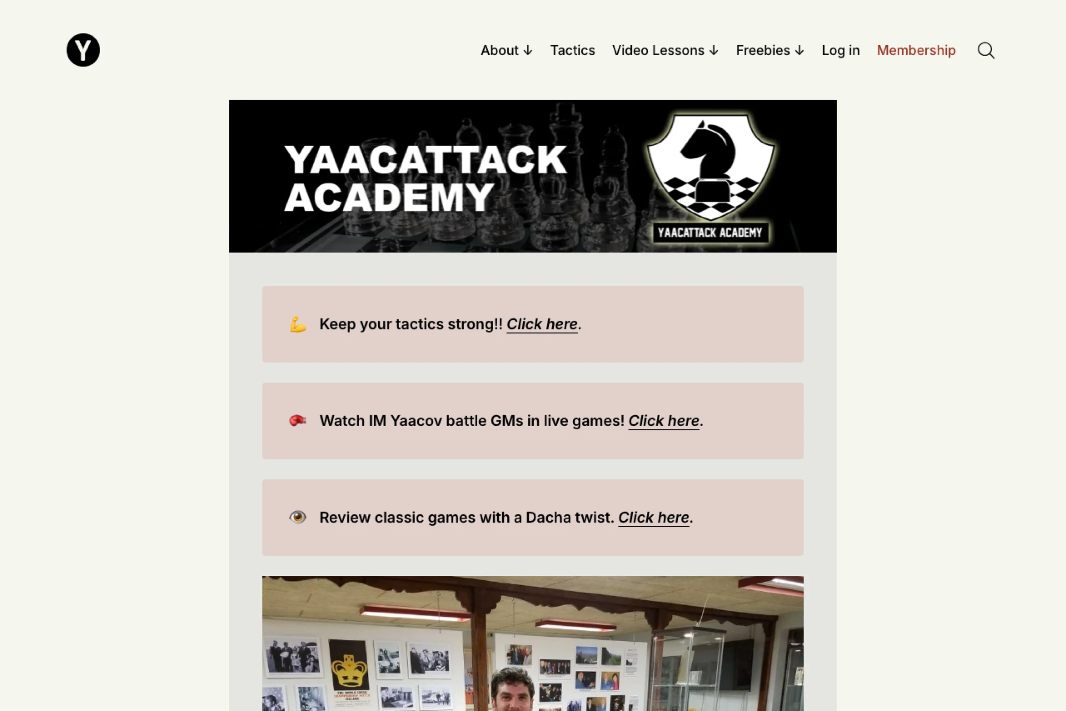 Screenshot of YAACATTACK ACADEMY — Ghost theme website