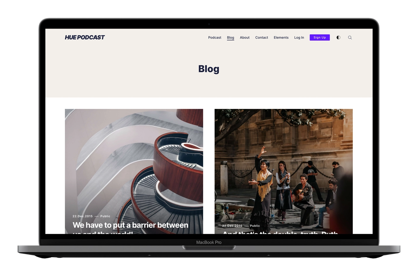 Separate article archive in the Hue Ghost theme