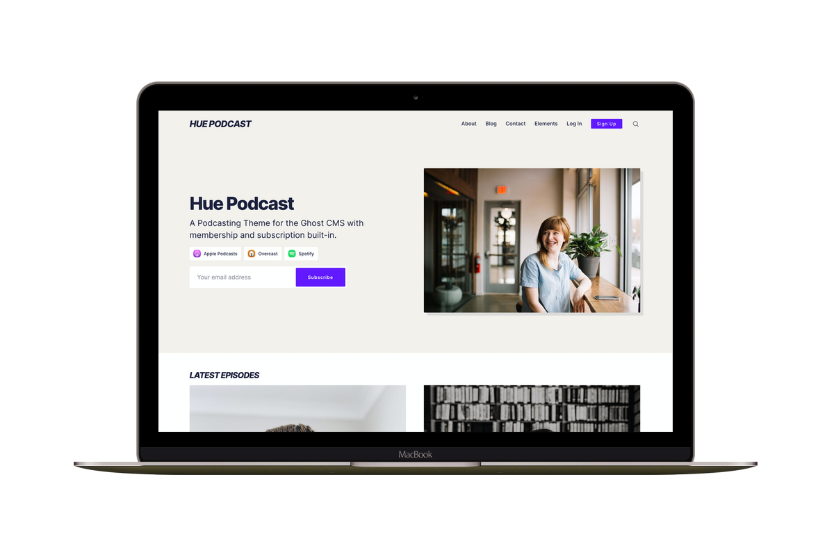 Hue Ghost Theme for Podcast Websites