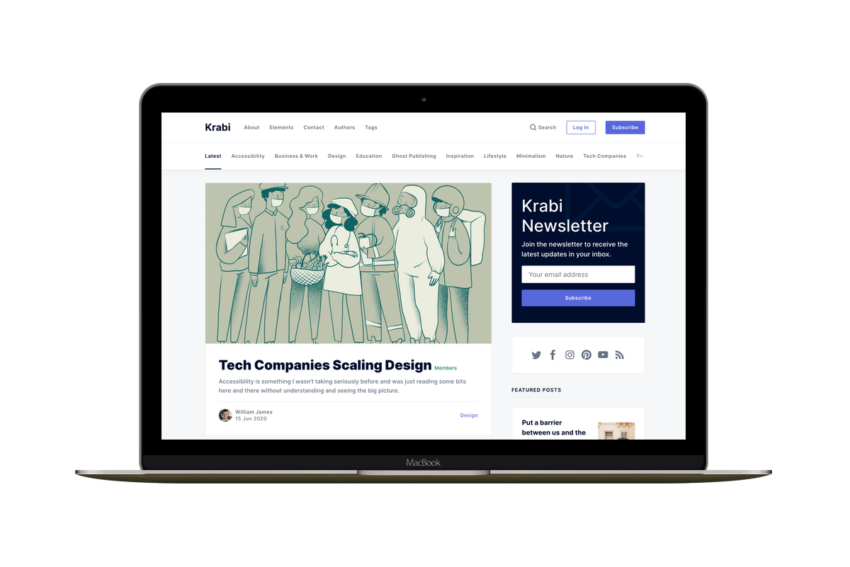 Krabi Ghost Theme for Magazine-Style Blogs